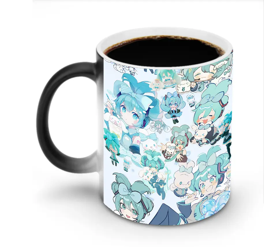 初音ミク シナモロール コラボ デフォルメキャラクター バリエーション豊富 オリジナルデザイン - 変色マグカップ ・ セラミック ・ 熱転写プリント ・ 耐久性 高品質 ・ ギフト・自宅用 コーヒー お茶