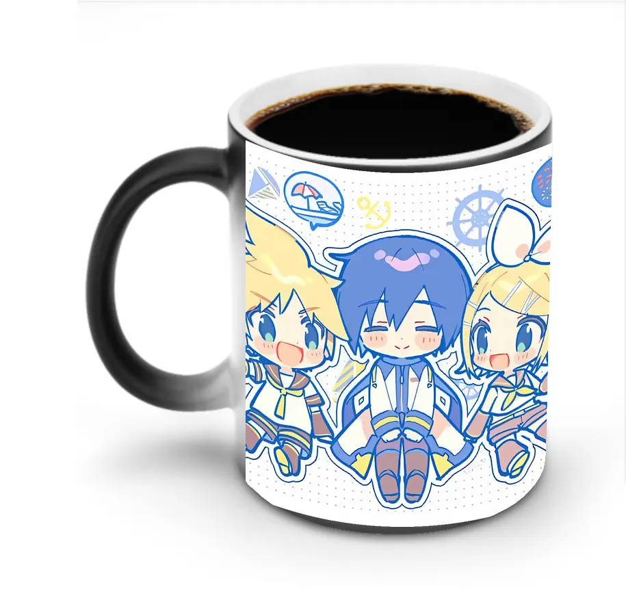 鏡音リン・レン ブルートーン フレッシュ オリジナルデザイン - 変色マグカップ ・ セラミック ・ 熱転写プリント ・ 耐久性 高品質 ・ ギフト・自宅用 コーヒー お茶