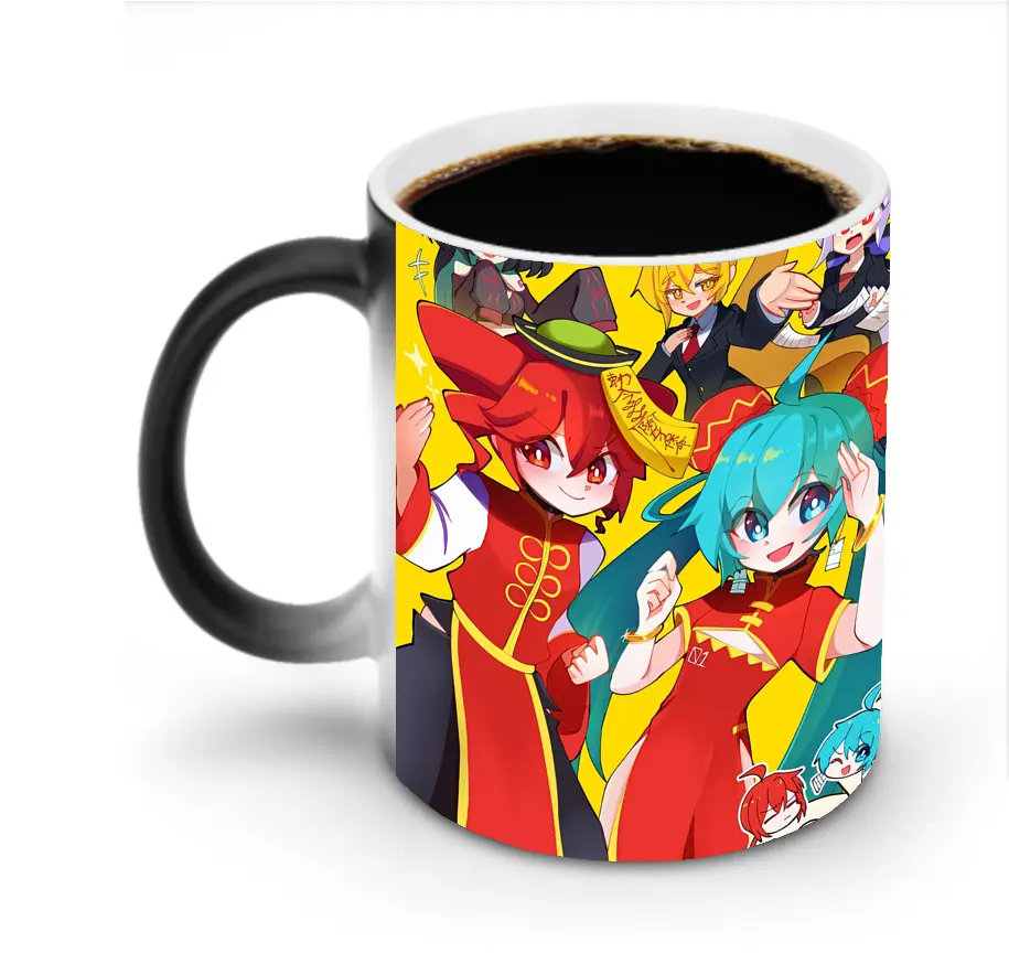 重音テト・初音ミク コラボキャラクターコンビ フェスティブ衣装 華やか オリジナルデザイン - 変色マグカップ ・ セラミック ・ 熱転写プリント ・ 耐久性 高品質 ・ ギフト・自宅用 コーヒー お茶
