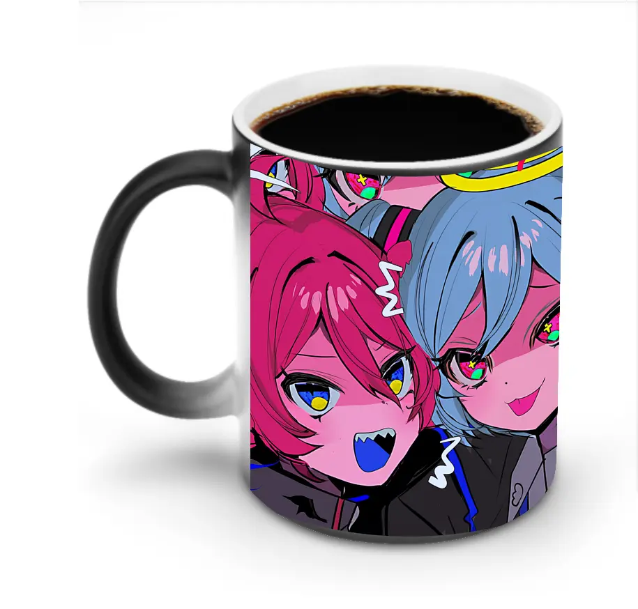 重音テト × 初音ミク コラボ トレンド オリジナルデザイン - 変色マグカップ ・ セラミック ・ 熱転写プリント ・ 耐久性 高品質 ・ ギフト・自宅用 コーヒー お茶