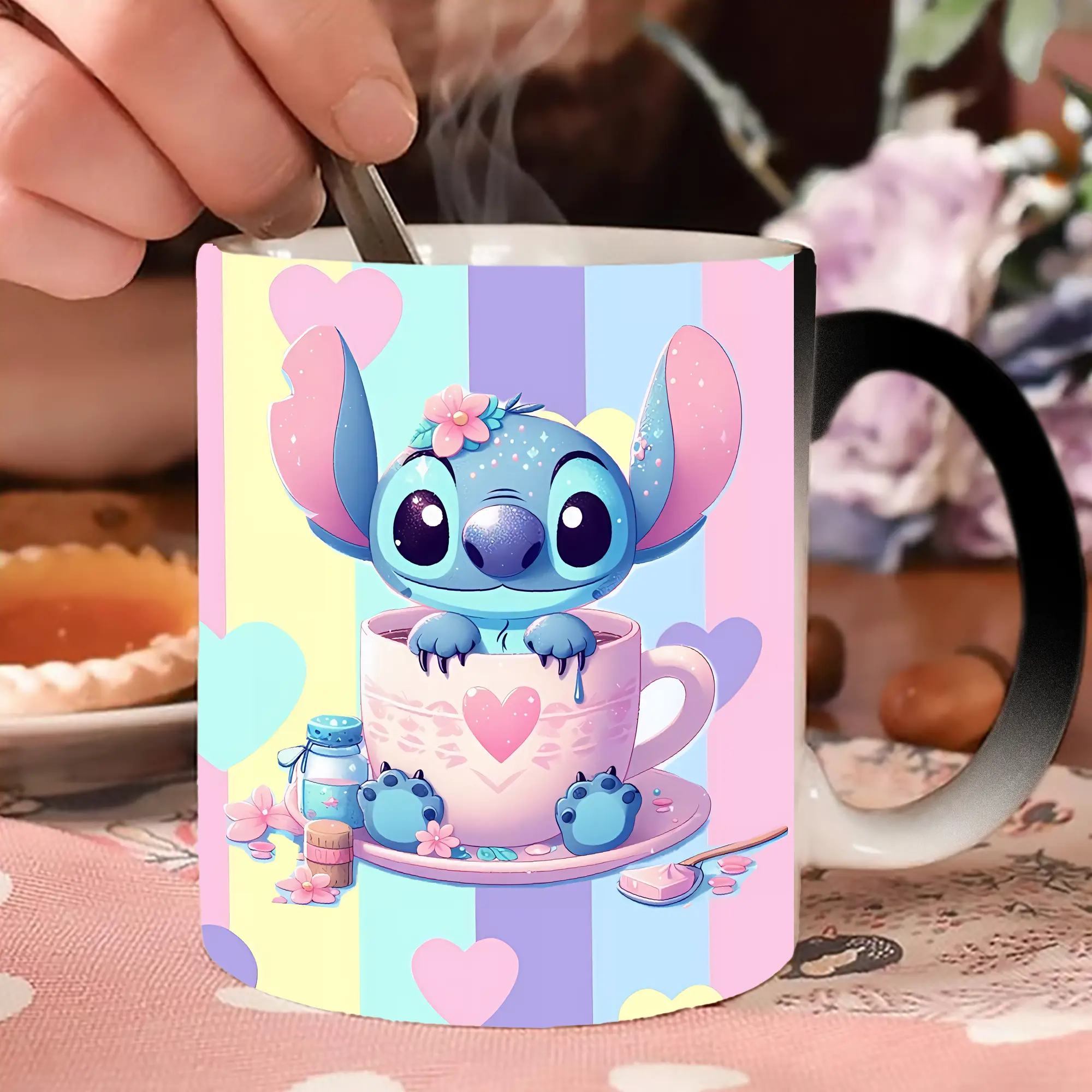 ディズニー スティッチ ハートカップ ふわふわ 可愛い オリジナルデザイン