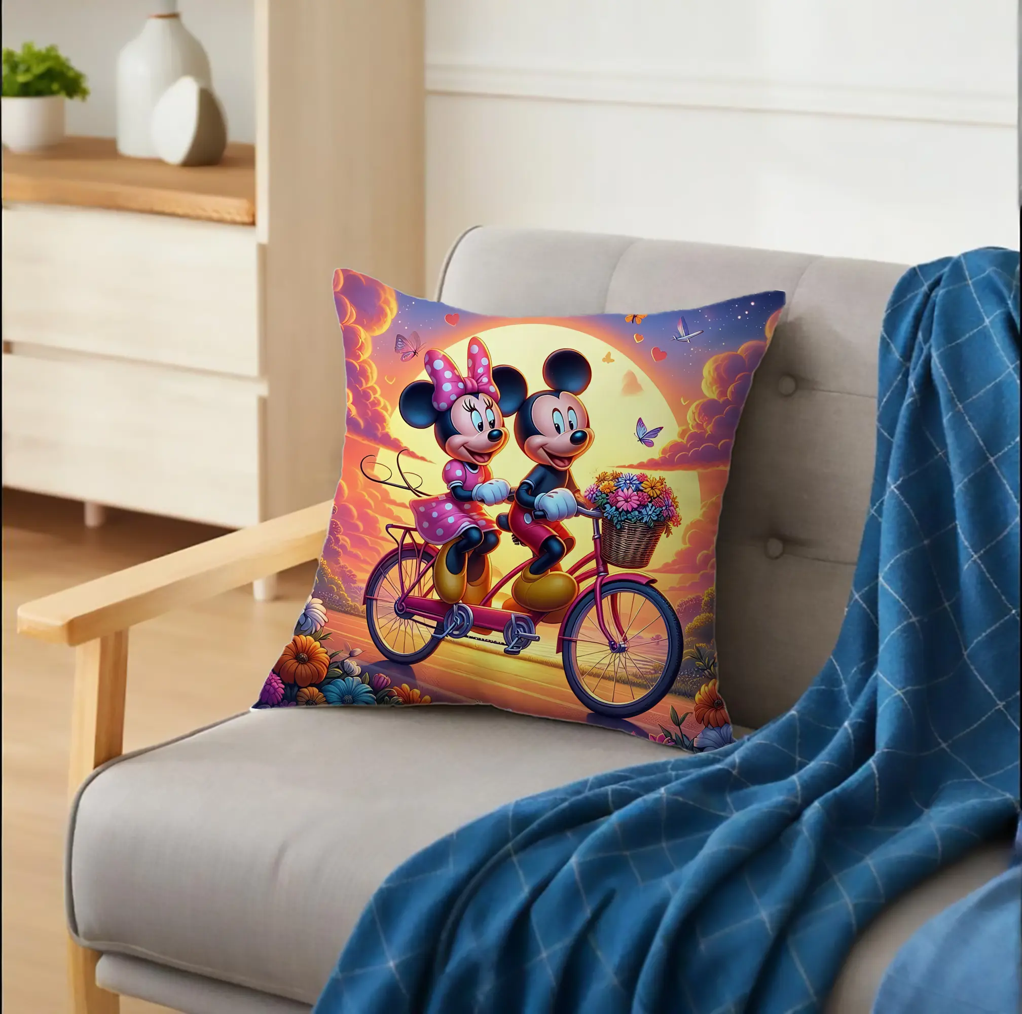 ミッキー＆ミニーサイクリングデザイン カップルイラスト