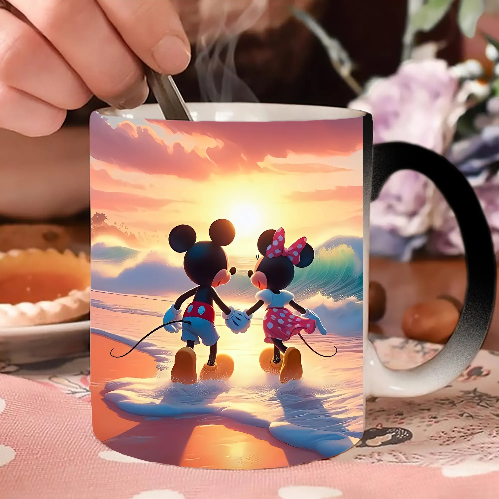 ミッキー＆ミニーカップルデザイン サンセットシルエット