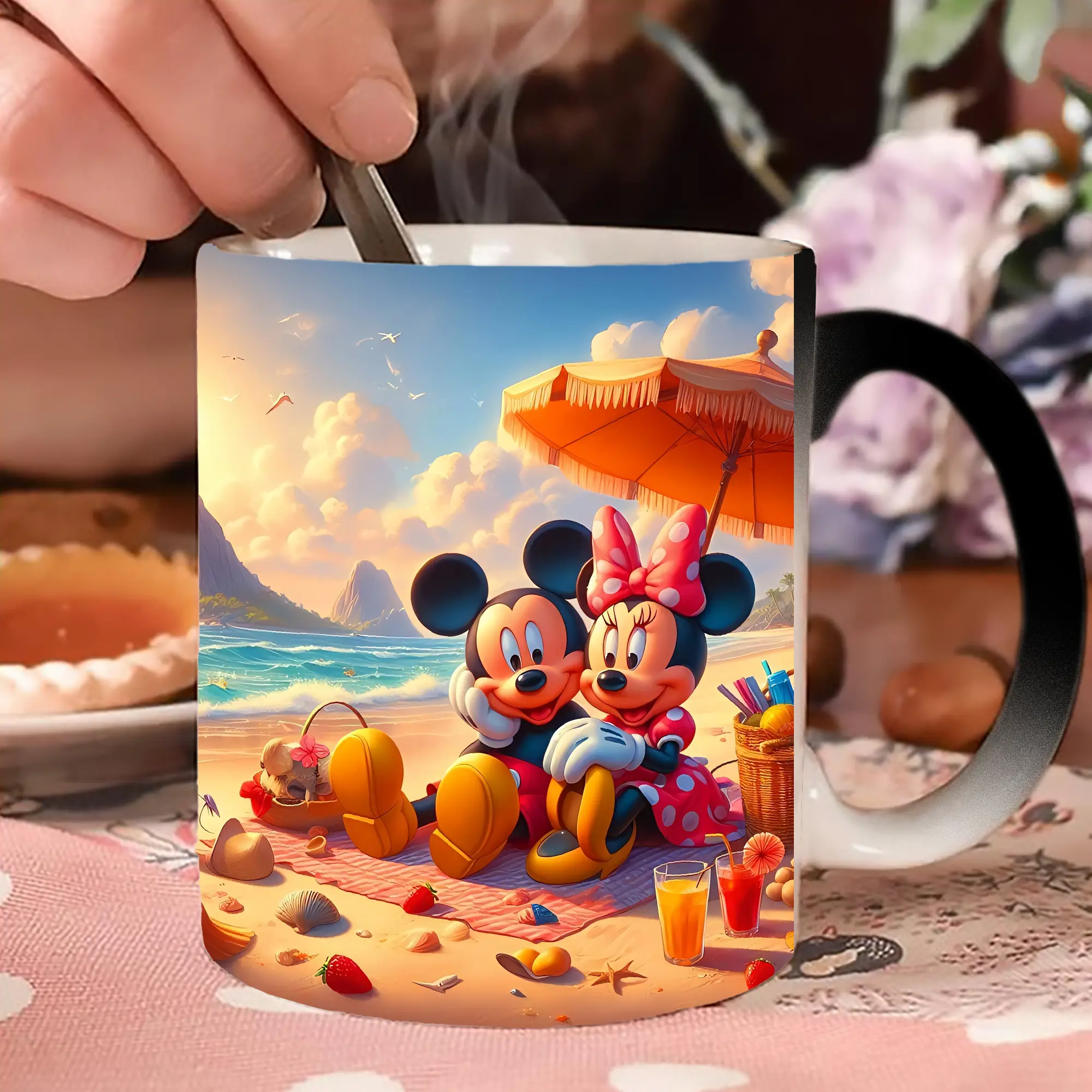 ミッキー＆ミニーピクニックデザイン サマーイラスト