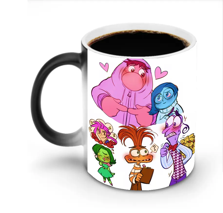 ディズニー インサイド ジョイ サッド その他キャラ ハート オリジナルデザイン - 変色マグカップ ・ セラミック ・ 熱転写プリント ・ 耐久性 高品質 ・ ギフト・自宅用 コーヒー お茶