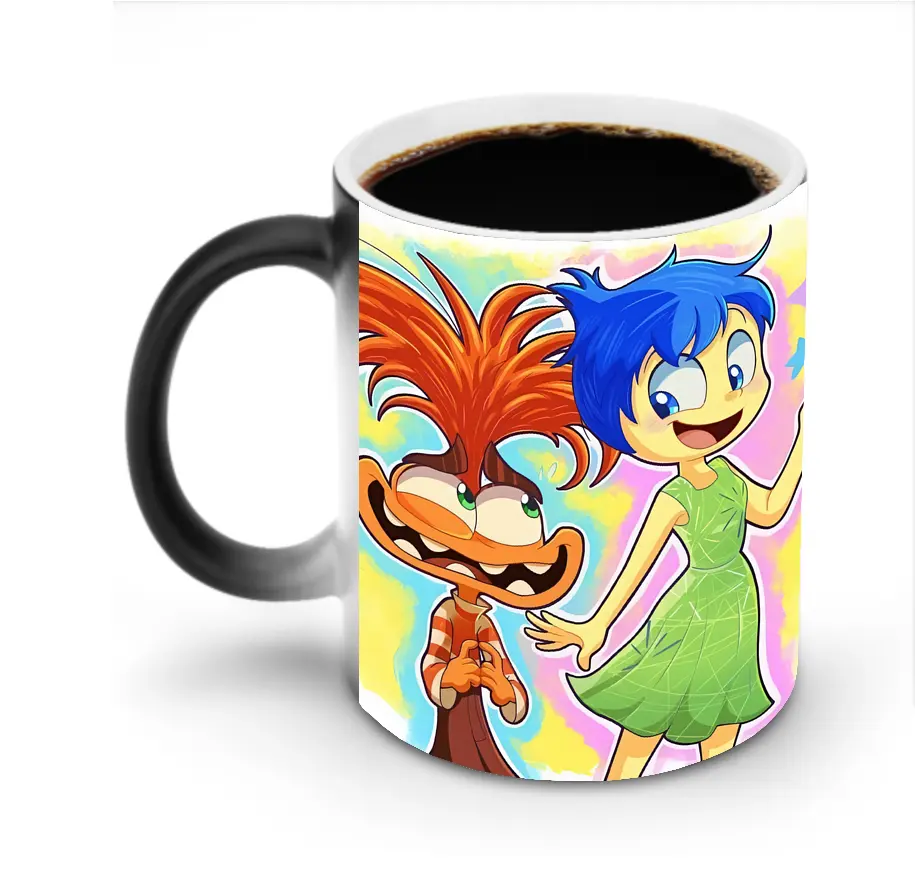 ディズニー インサイド ジョイ アングリー 仲良し オリジナルデザイン - 変色マグカップ ・ セラミック ・ 熱転写プリント ・ 耐久性 高品質 ・ ギフト・自宅用 コーヒー お茶