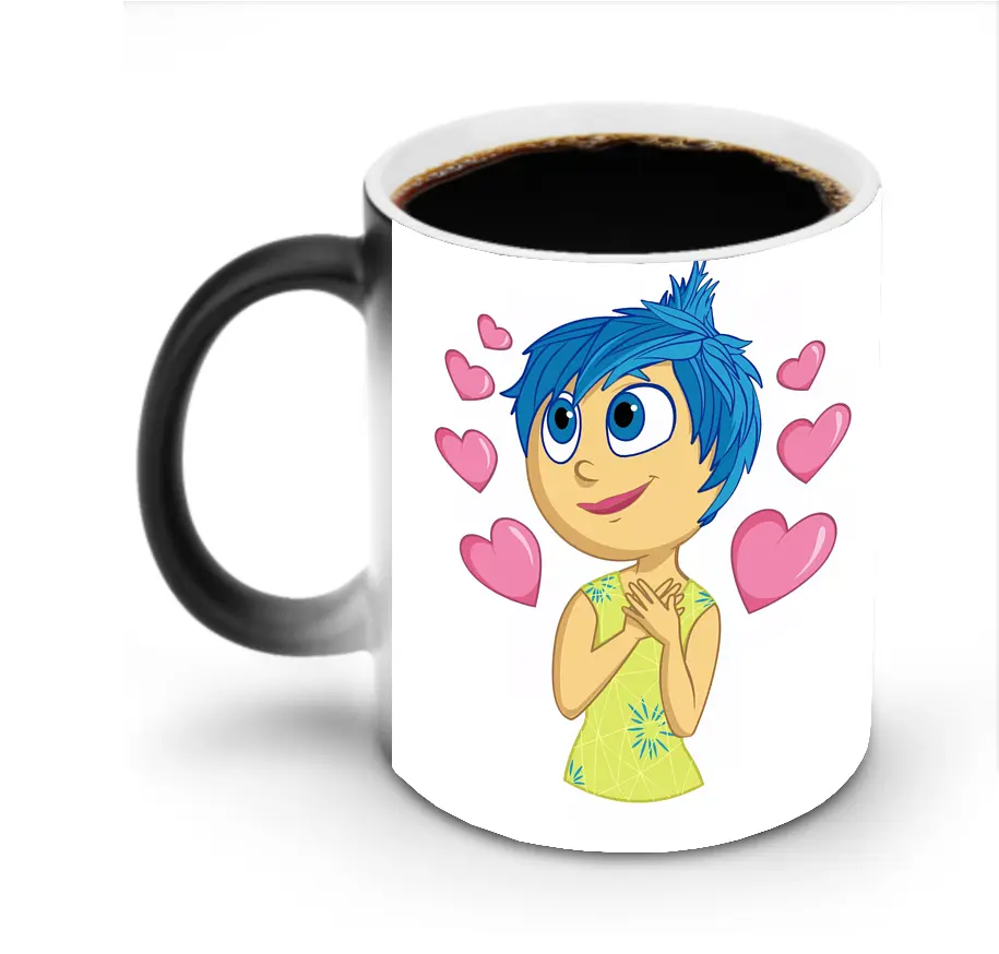 ディズニー インサイド ジョイ ハート キュート オリジナルデザイン - 変色マグカップ ・ セラミック ・ 熱転写プリント ・ 耐久性 高品質 ・ ギフト・自宅用 コーヒー お茶