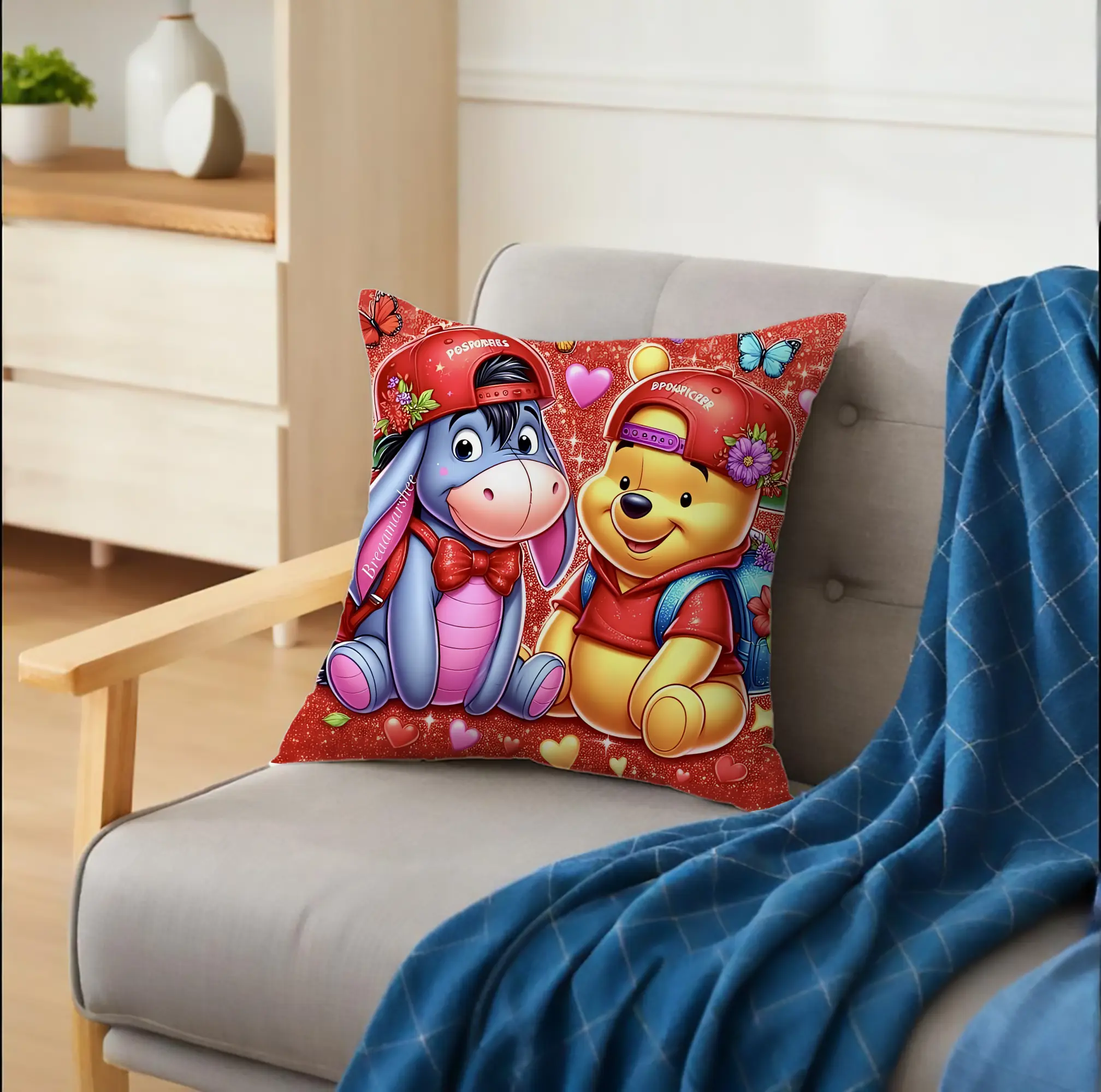 ディズニー くまのプーさん・イーヨー 蝶々とハート 可愛らしいオリジナルデザイン