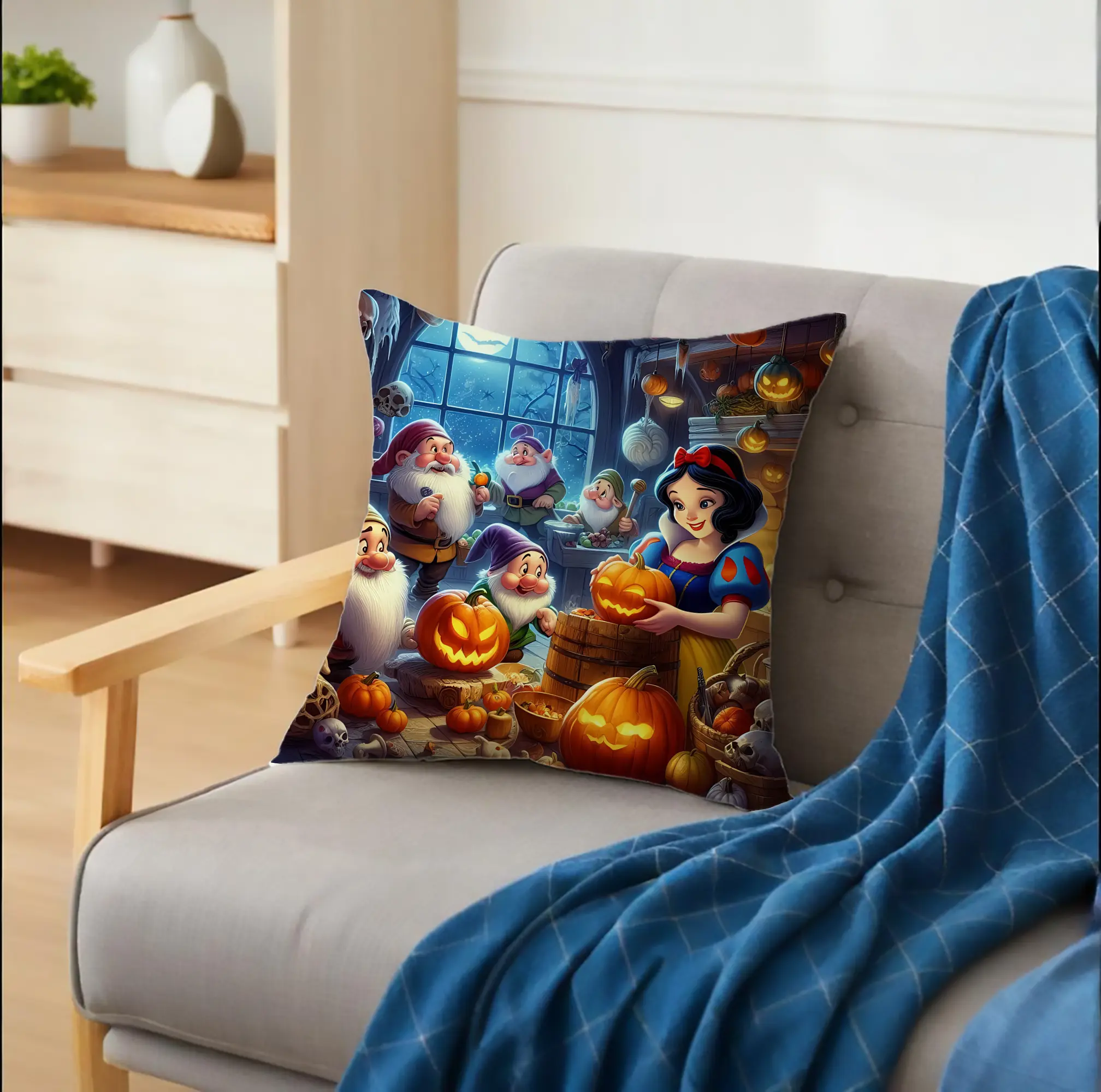 プリンセス 白雪姫＆七人の小人 ハロウィン 南瓜ランタン 賑やか オリジナルデザイン