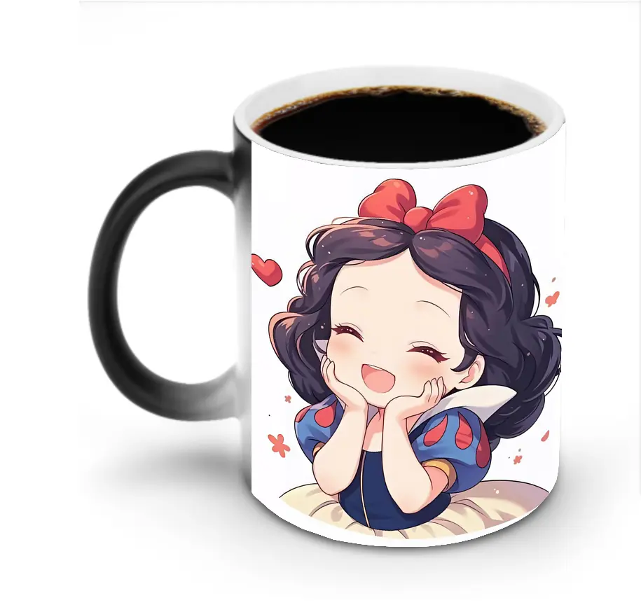 プリンセス 白雪姫 デフォルメ スイート オリジナルデザイン - 変色マグカップ ・ セラミック ・ 熱転写プリント ・ 耐久性 高品質 ・ ギフト・自宅用 コーヒー お茶
