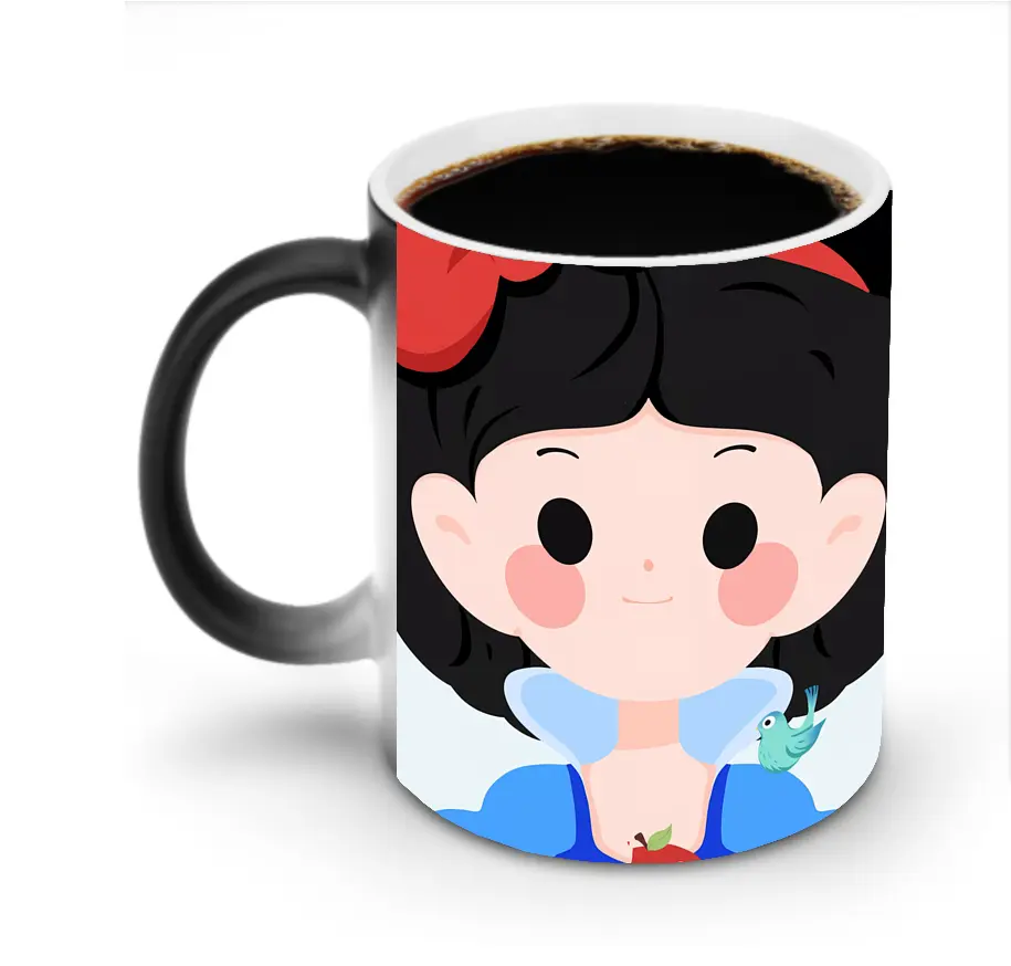 プリンセス 白雪姫 かわいい シンプル オリジナルデザイン - 変色マグカップ ・ セラミック ・ 熱転写プリント ・ 耐久性 高品質 ・ ギフト・自宅用 コーヒー お茶