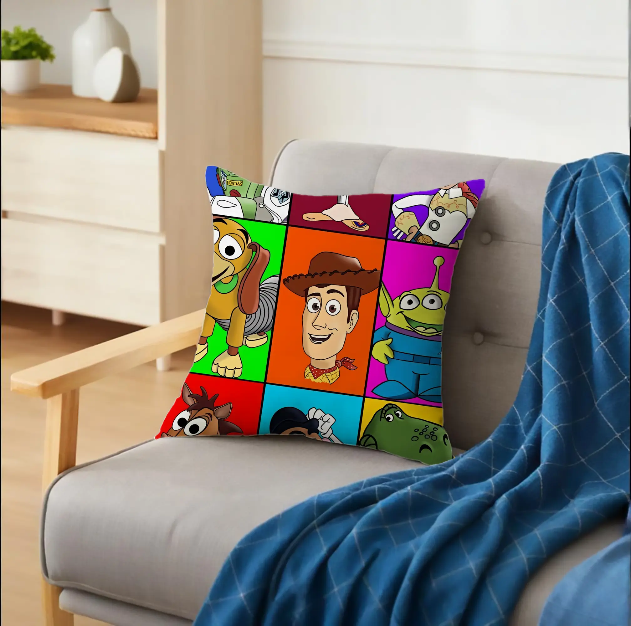 トイ・ストーリー 全キャラクター コラージュ カラフル オリジナルデザイン