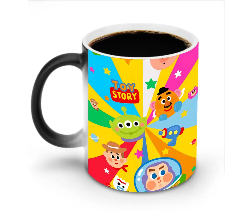トイ・ストーリー リトルグリーンメン＆ポテトヘッド カラフル オリジナルデザイン - 変色マグカップ ・ セラミック ・ 熱転写プリント ・ 耐久性 高品質 ・ ギフト・自宅用 コーヒー お茶