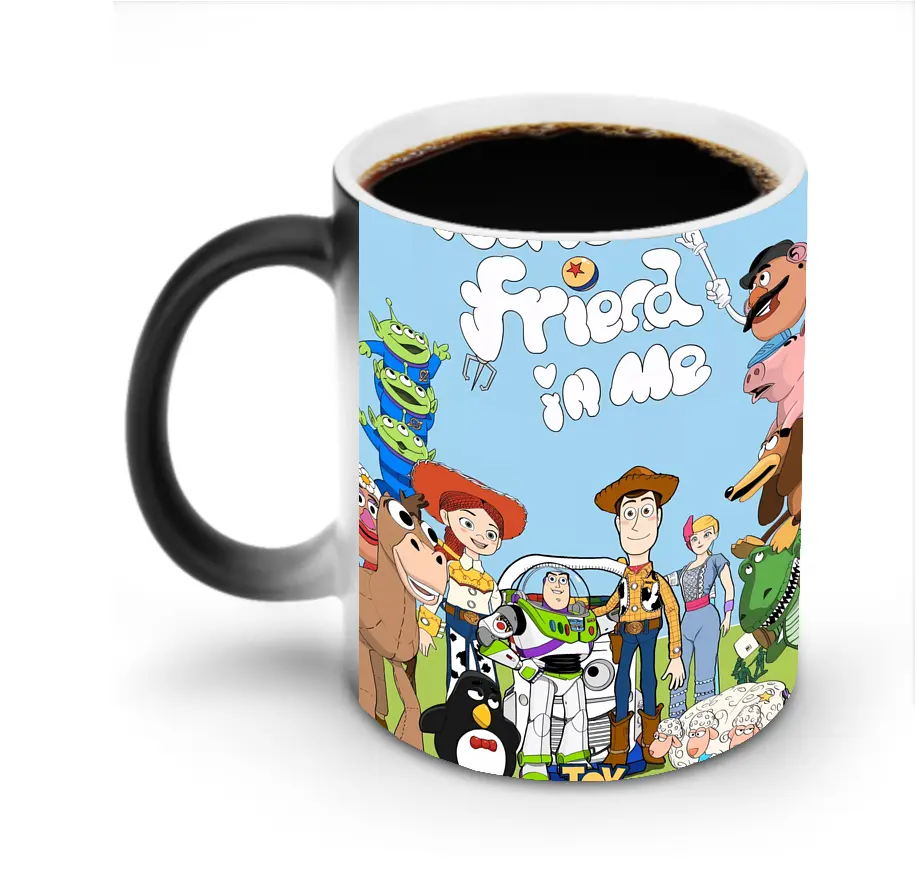 トイ・ストーリー ウッディ＆バズ キャラクター集合 “Friend in me” オリジナルデザイン - 変色マグカップ ・ セラミック ・ 熱転写プリント ・ 耐久性 高品質 ・ ギフト・自宅用 コーヒー お茶