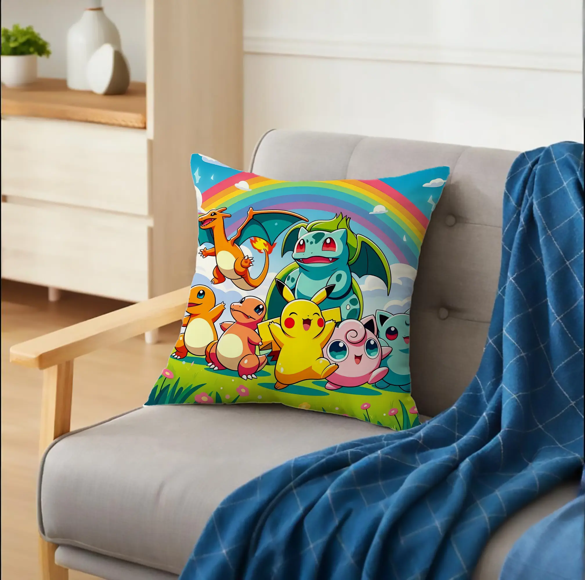 ポケモン ピカチュウ＆初期ポケモン 全キャラクター レインボー オリジナルデザイン