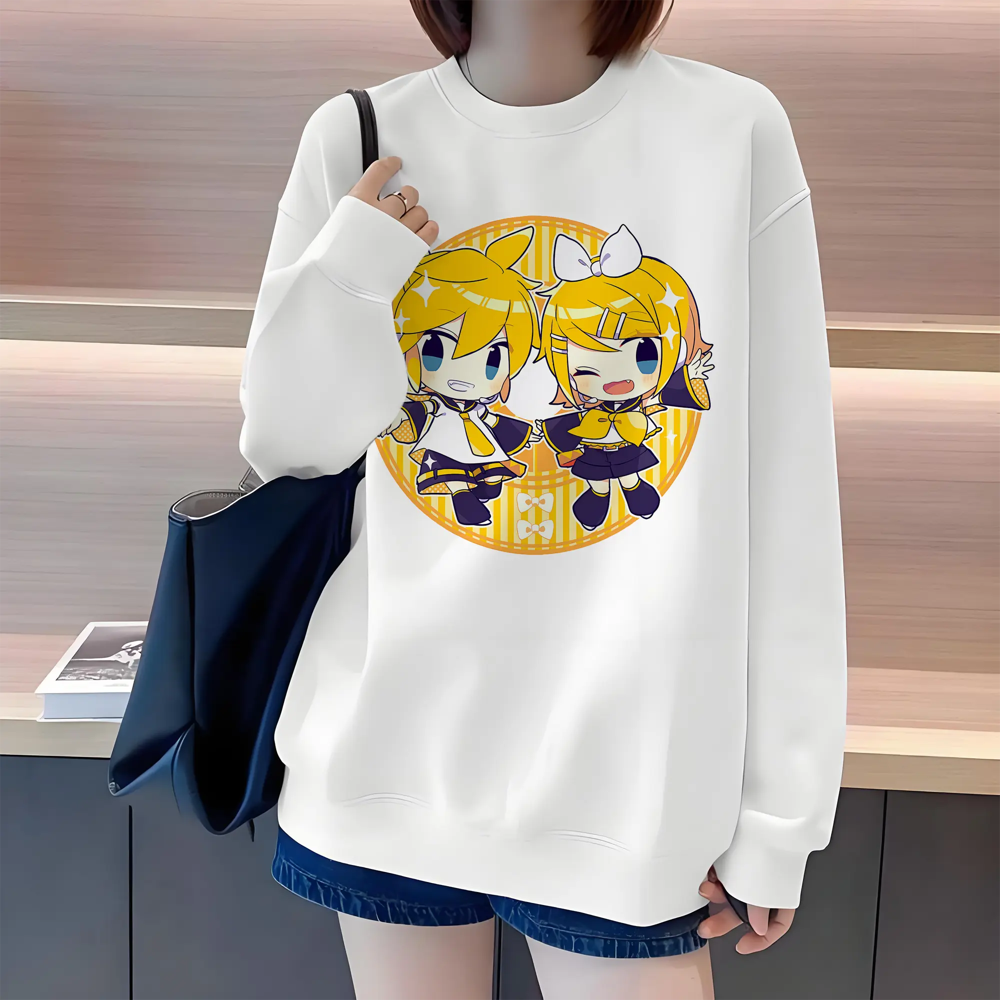 鏡音リン・レン デフォルメ 丸型フレーム ぽんやり可愛い オリジナルデザイン