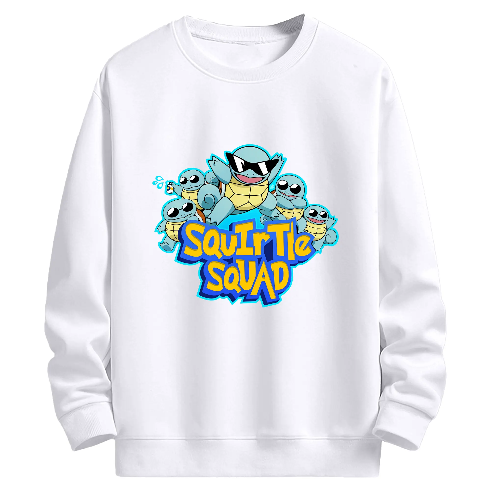 ポケモン ゼニガメチーム グラフィティ風 オリジナルデザイン - 高品質 クルーネック スウェット ・ コットン59％ ポリエステル41％ ・ ユニセックス 長袖 トレーナー ・ カジュアル デイリー スポーツ 散歩用