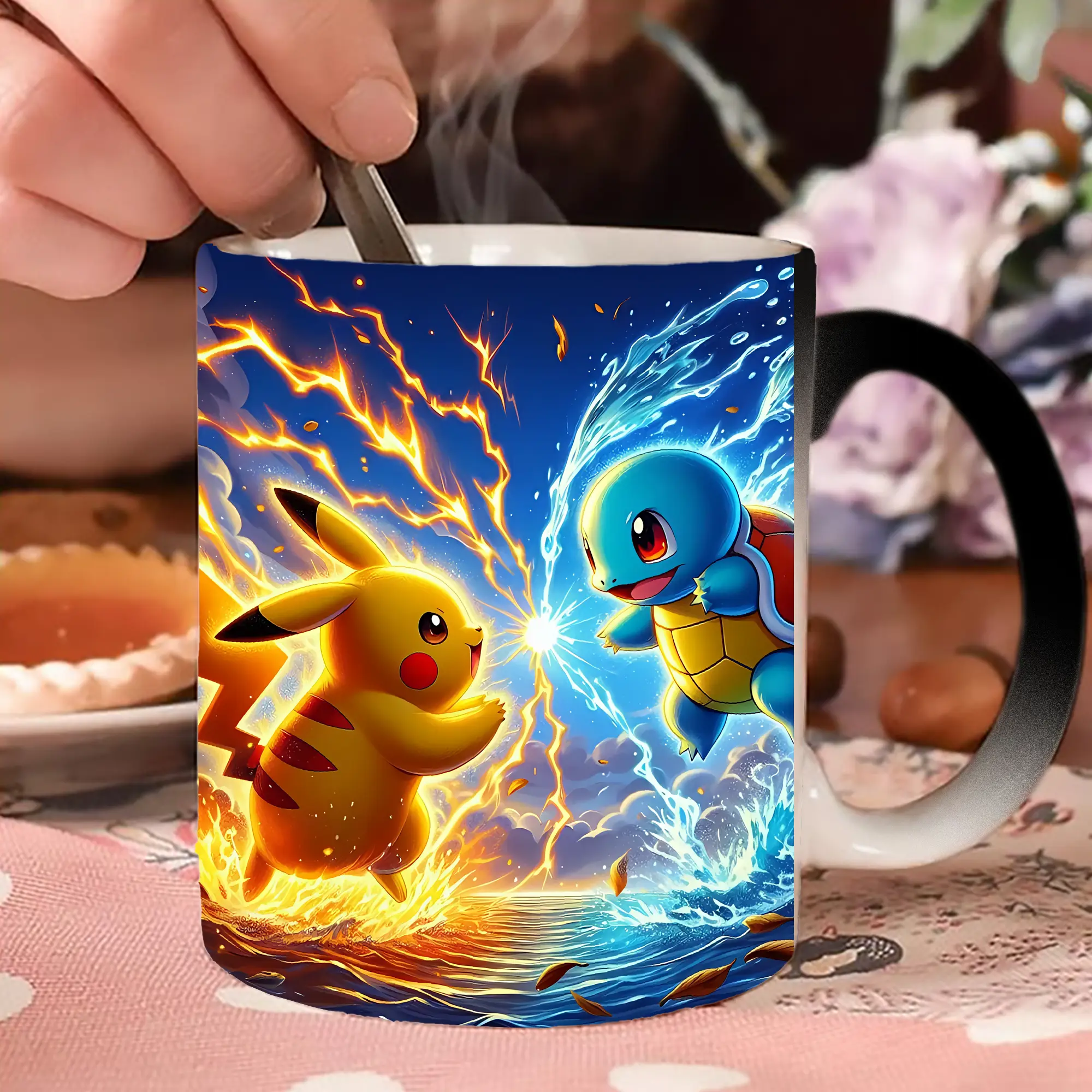 ポケモン ゼニガメ・ピカチュウ バトル 激しい オリジナルデザイン