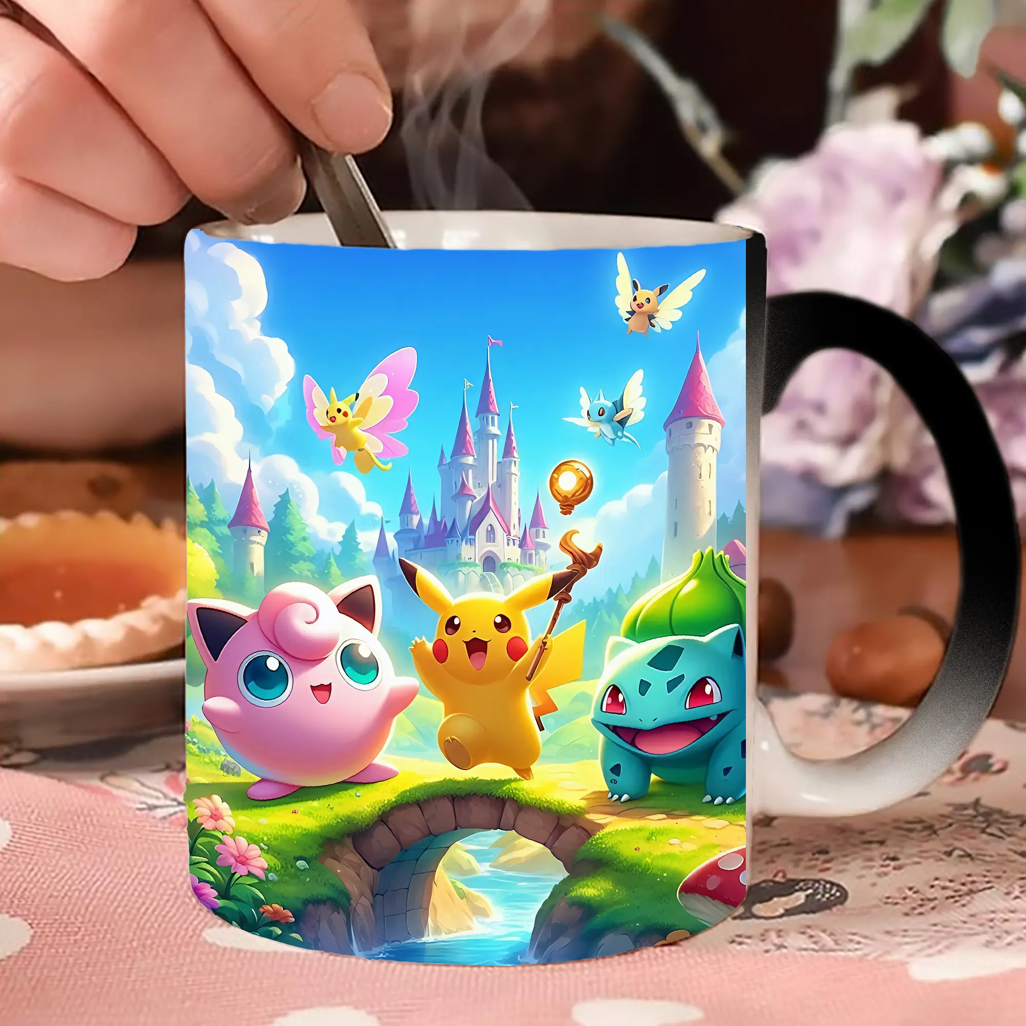 ポケモン フシギダネ ピカチュウ プリン 童話の城とレインボー オリジナルデザイン