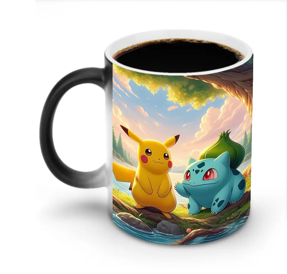 ポケモン フシギダネ 太陽の温かみ オリジナルデザイン - 変色マグカップ ・ セラミック ・ 熱転写プリント ・ 耐久性 高品質 ・ ギフト・自宅用 コーヒー お茶