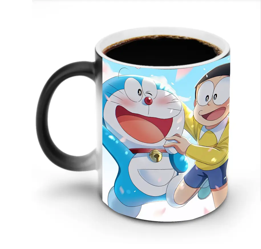 ドラえもん のび太 桜風 かわいい オリジナルデザイン - 変色マグカップ ・ セラミック ・ 熱転写プリント ・ 耐久性 高品質 ・ ギフト・自宅用 コーヒー お茶