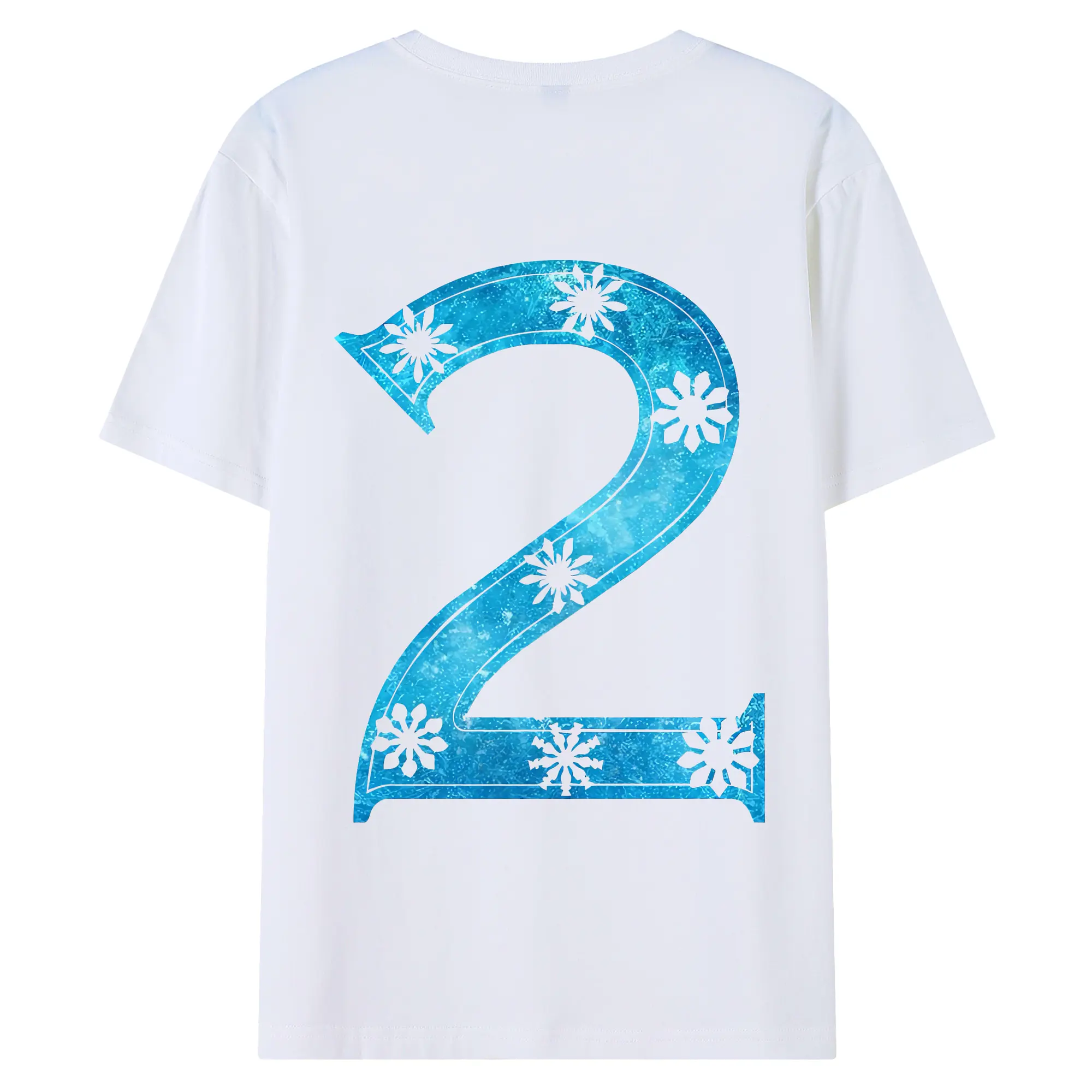 アナと雪の女王 2ロゴ アイスブルーで幻想的 オリジナルデザイン - 綿100％ 半袖Tシャツ ・ バックプリント ・ 快適 通気性 ・ 日常使い 散歩 スポーツ用