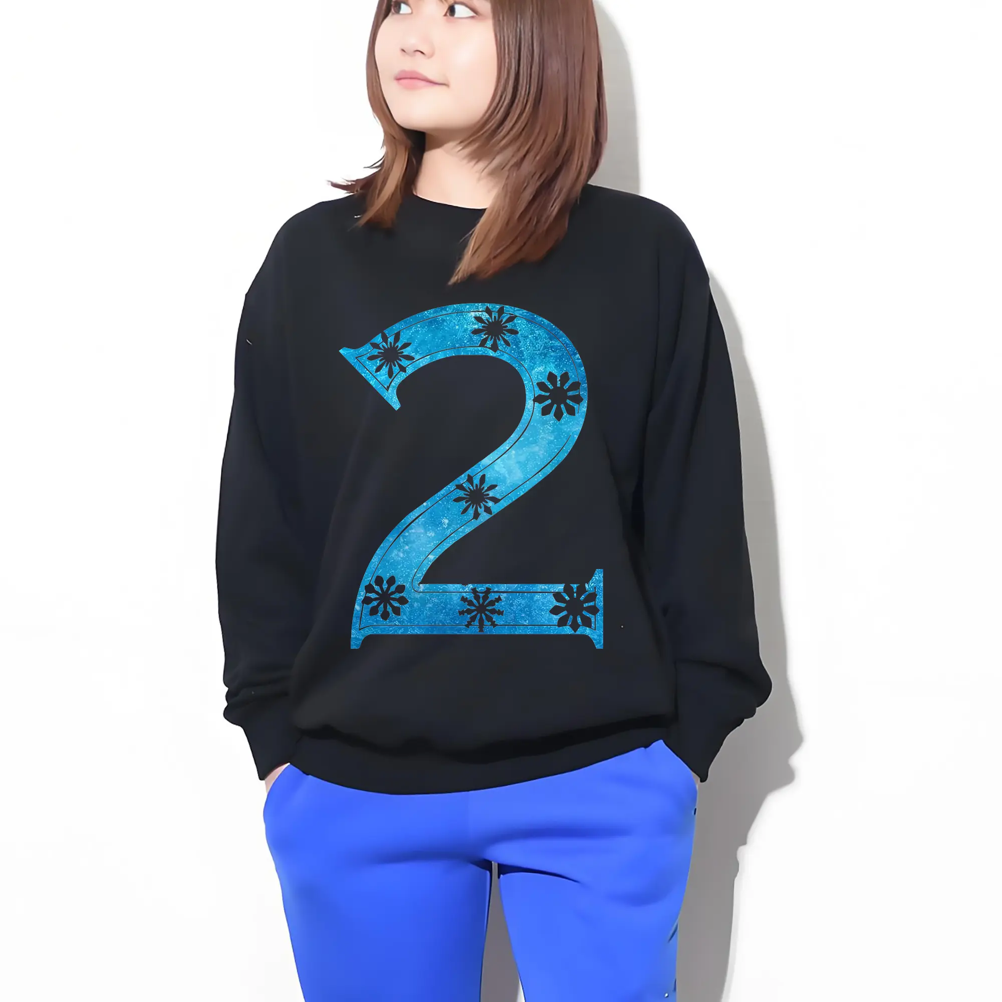 アナと雪の女王 2ロゴ アイスブルーで幻想的 オリジナルデザイン