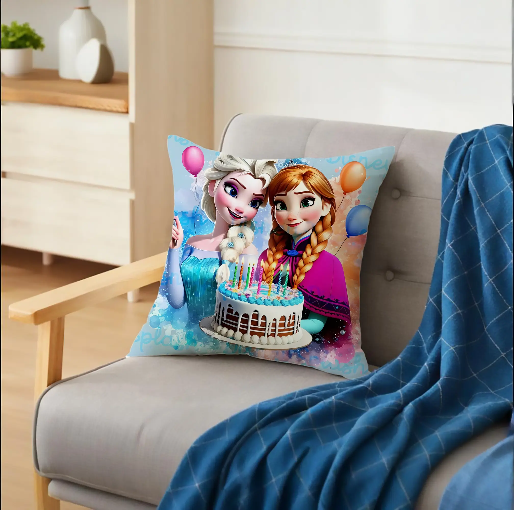 アナと雪の女王 エルサ＆アナ バースデーケーキ あたたかいオリジナルデザイン