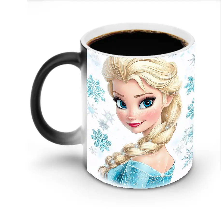 アナと雪の女王 エルサ 雪のモチーフ 優雅オリジナルデザイン - 変色マグカップ ・ セラミック ・ 熱転写プリント ・ 耐久性 高品質 ・ ギフト・自宅用 コーヒー お茶