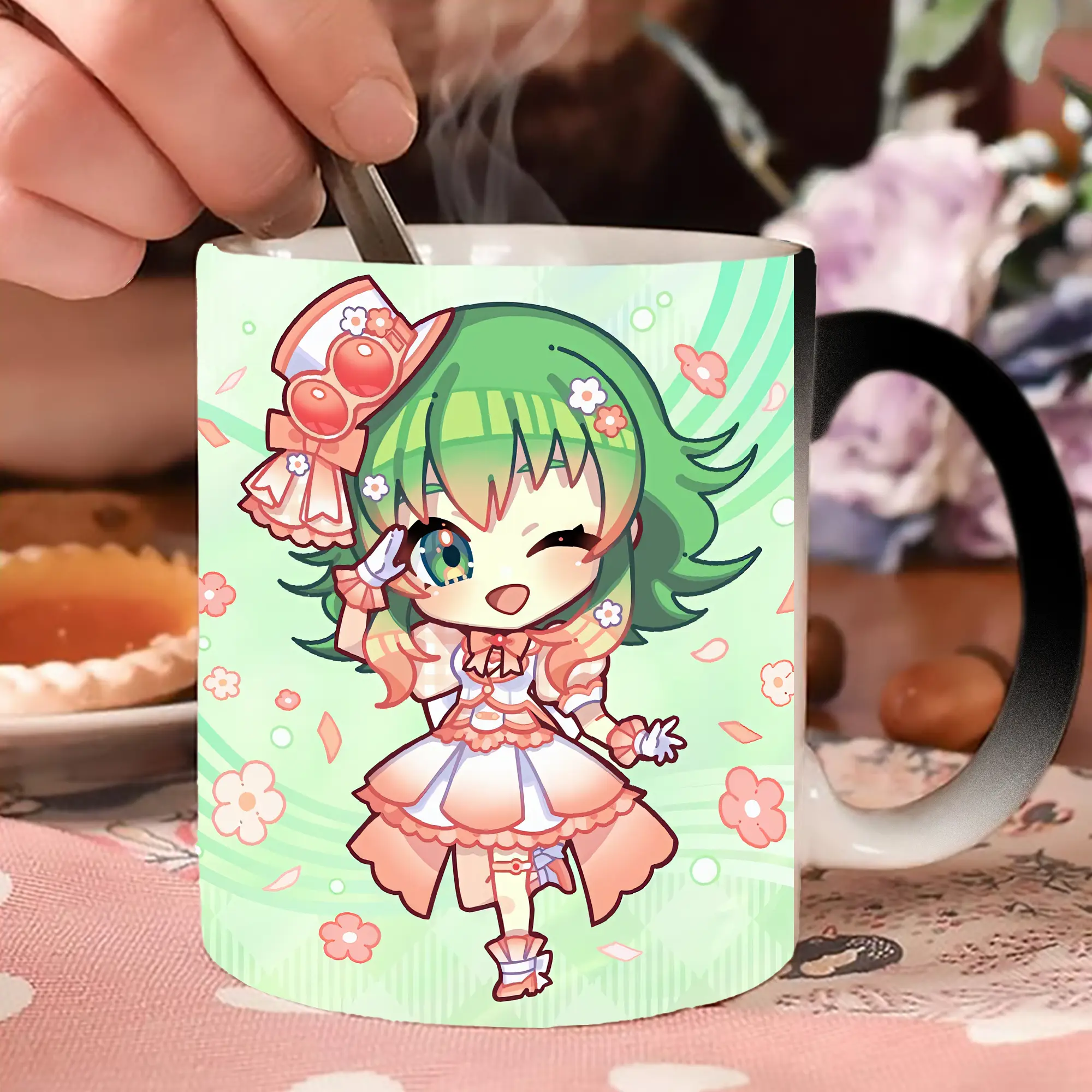 VOCALOID GUMI ピンク系 花モチーフ デフォルメ オリジナルデザイン