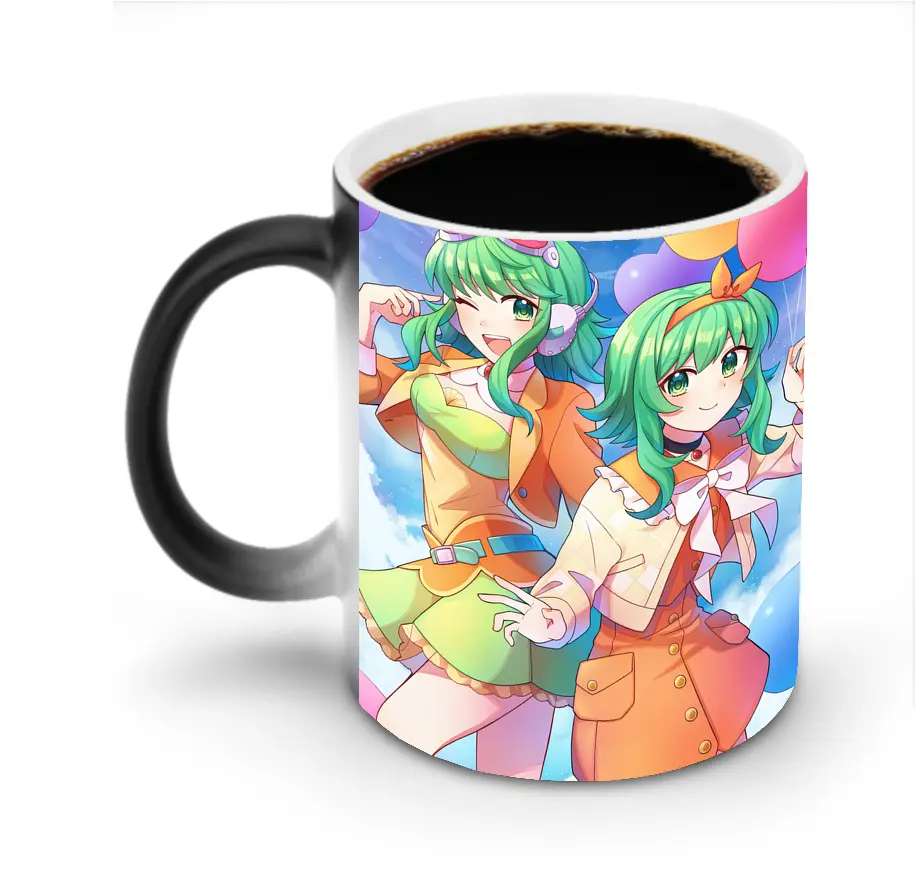 VOCALOID GUMI カラフルな背景  風船 華やか オリジナルデザイン - 変色マグカップ ・ セラミック ・ 熱転写プリント ・ 耐久性 高品質 ・ ギフト・自宅用 コーヒー お茶