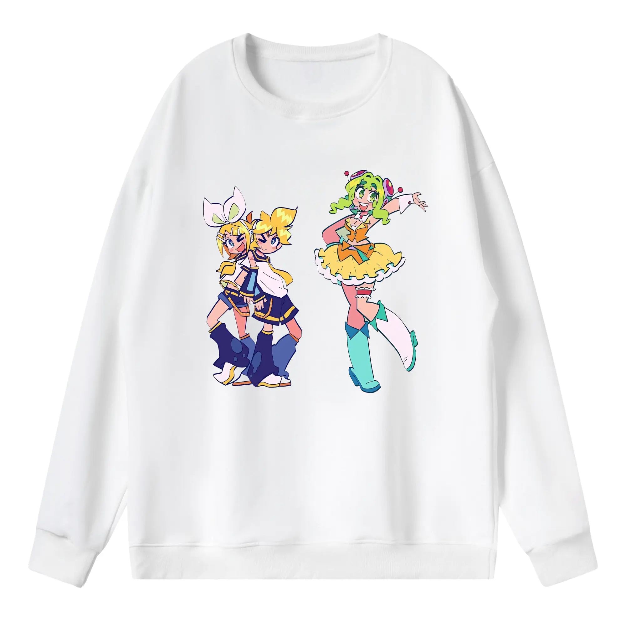 VOCALOID GUMI 鏡音リン・レン コラボ オリジナルデザイン - 薄手 クルーネック スウェット 裏毛260g · ポリエステル 春秋向け カジュアル 男女兼用 · トレーナー デイリー スポーツ 散歩に最適