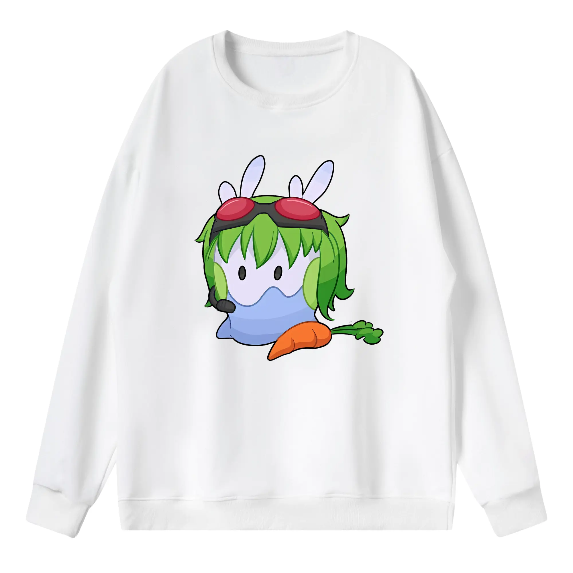 VOCALOID GUMI にんじんモチーフイラスト オリジナルデザイン - 薄手 クルーネック スウェット 裏毛260g · ポリエステル 春秋向け カジュアル 男女兼用 · トレーナー デイリー スポーツ 散歩に最適