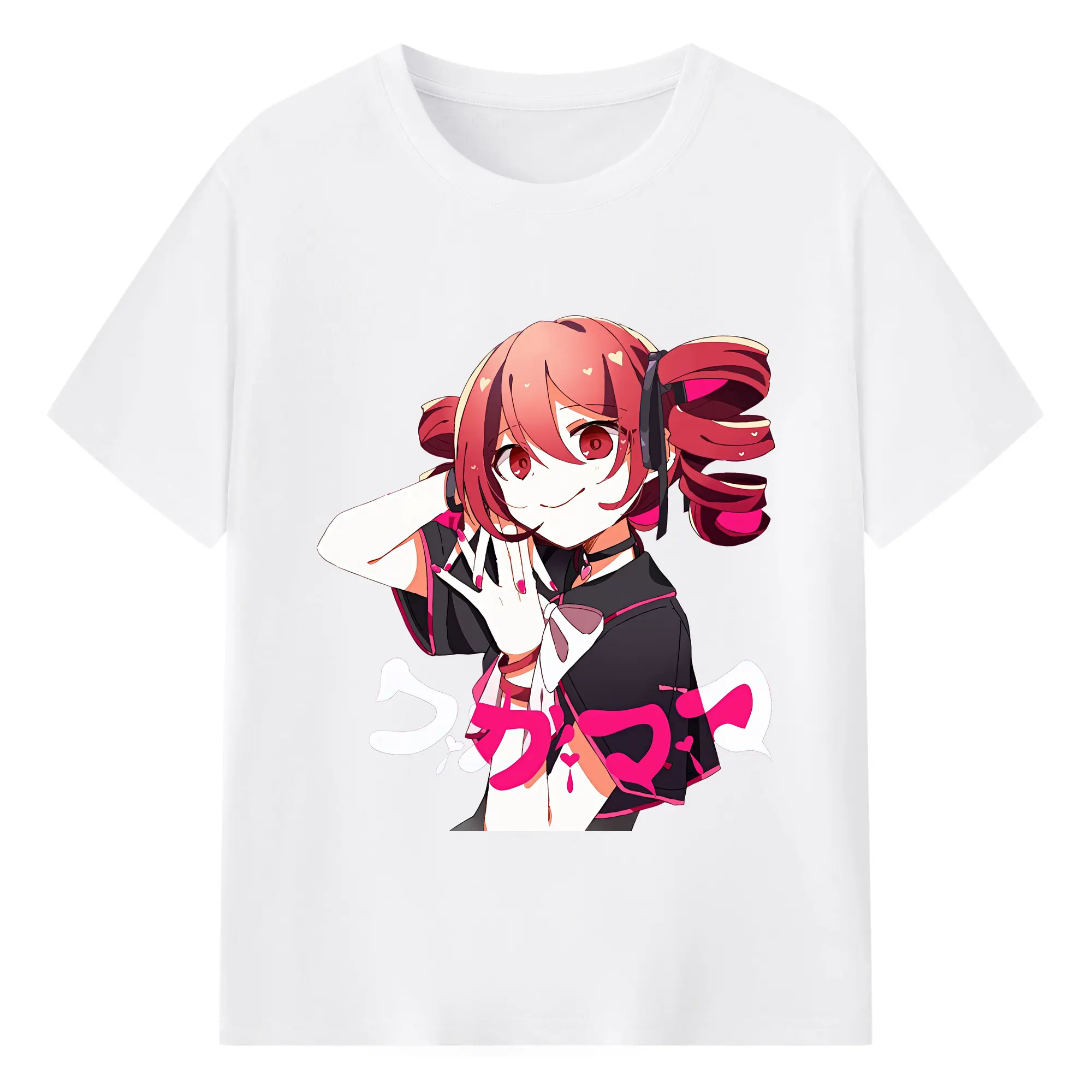重音テト トレンディな画風 ファッショナブル オリジナルデザイン - 綿100％ 半袖Tシャツ ・ フロントプリント ・ 快適 通気性 ・ 日常使い 散歩 スポーツ用