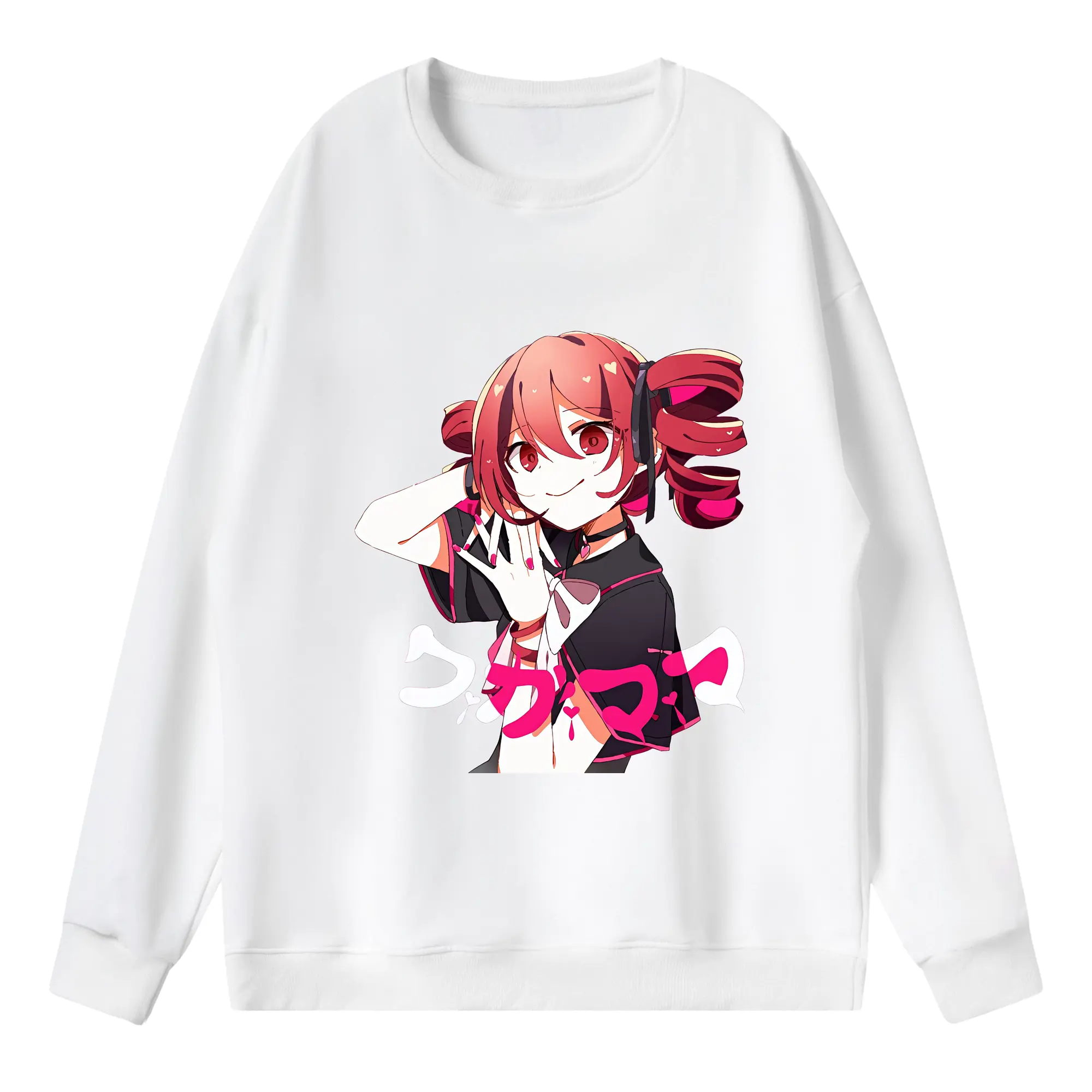 重音テト トレンディな画風 ファッショナブル オリジナルデザイン - 薄手 クルーネック スウェット 裏毛260g · ポリエステル 春秋向け カジュアル 男女兼用 · トレーナー デイリー スポーツ 散歩に最適