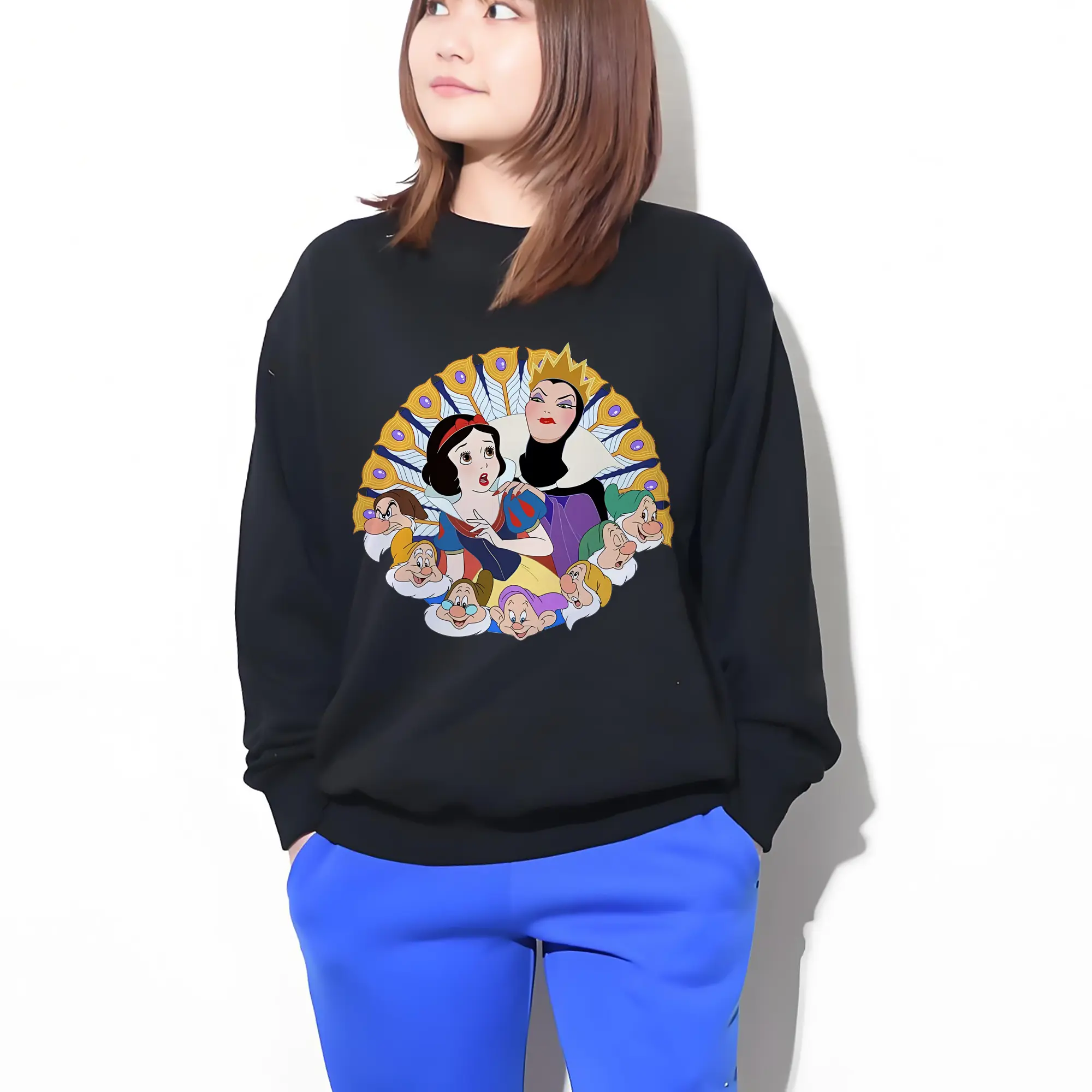 プリンセス 白雪姫＆邪悪な女王＆七人の小人 孔雀の羽 ディスプレイ オリジナルデザイン