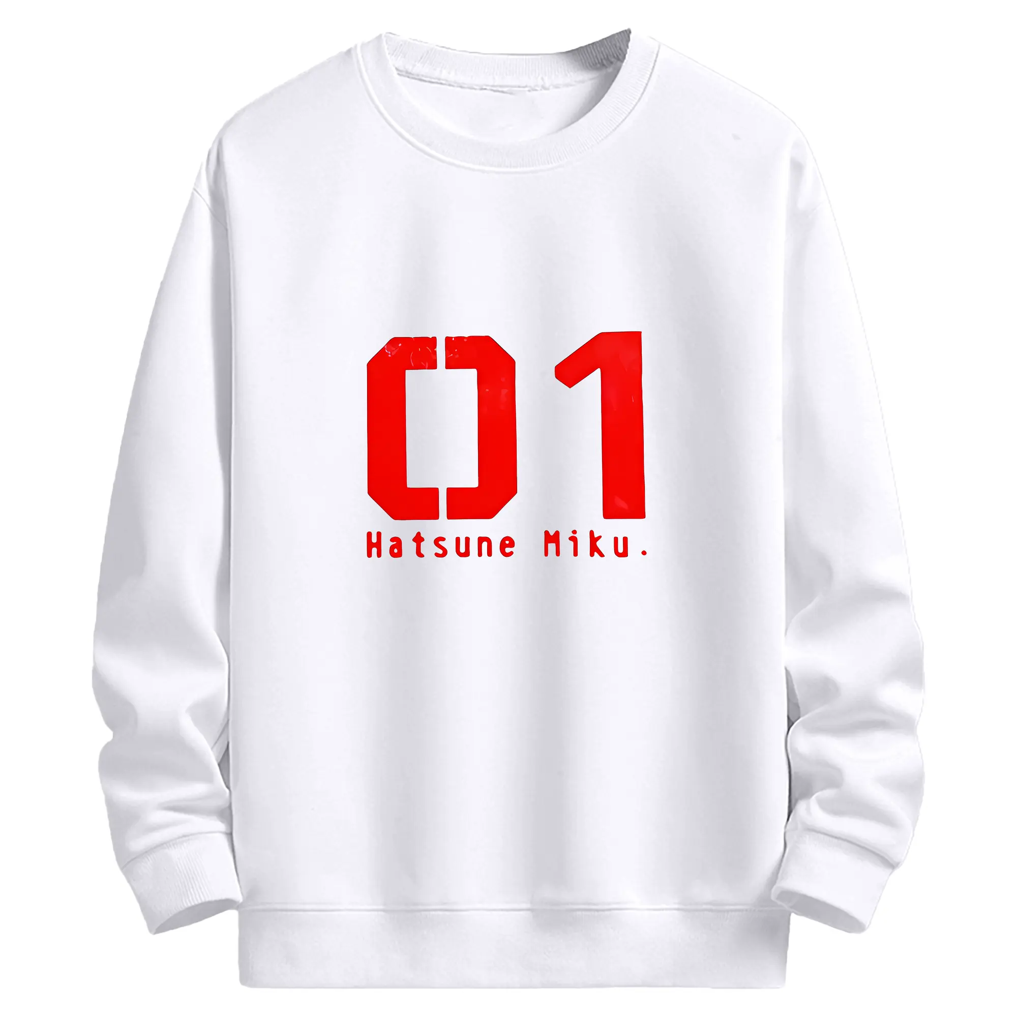 初音ミク 01 赤い光沢デザイン オリジナルデザイン - 高品質 クルーネック スウェット ・ コットン59％ ポリエステル41％ ・ ユニセックス 長袖 トレーナー ・ カジュアル デイリー スポーツ 散歩用