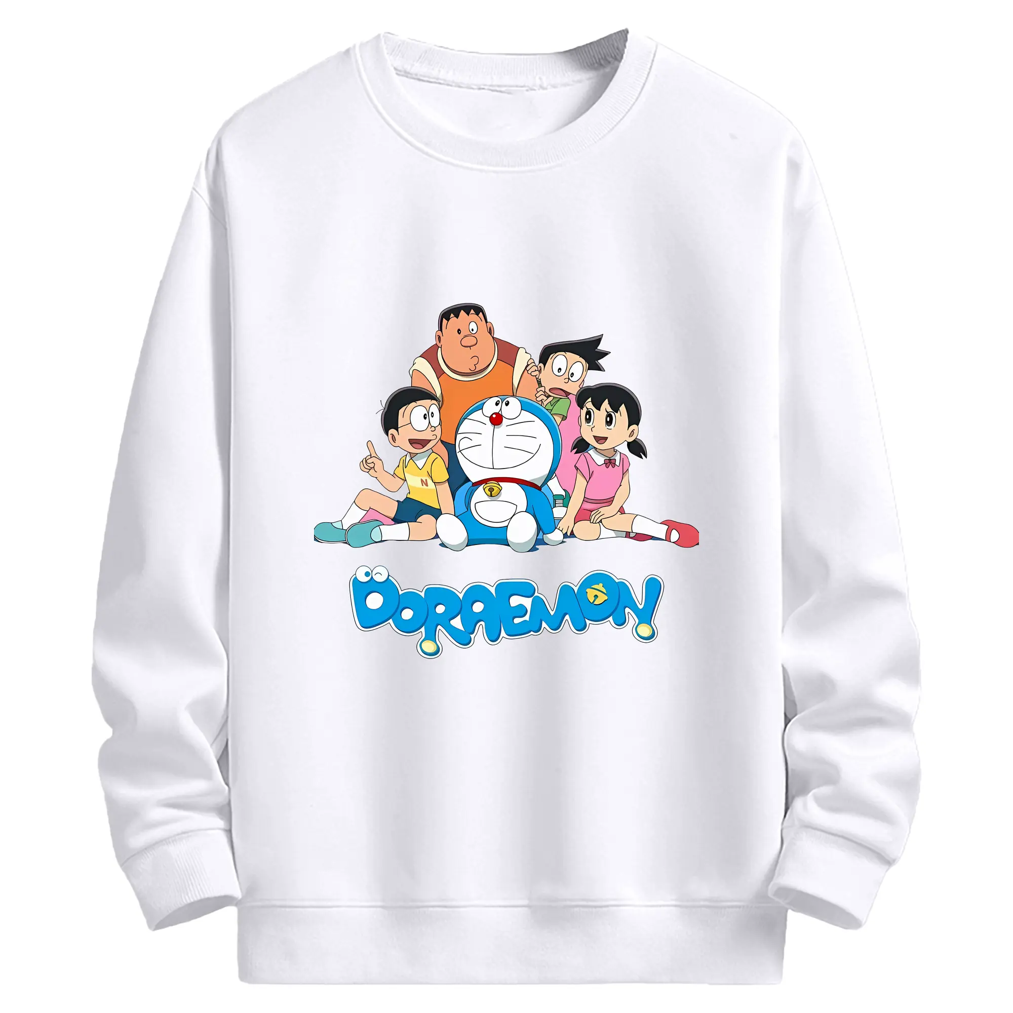 ドラえもん 全キャラクター クラシック オリジナルデザイン - 高品質 クルーネック スウェット ・ コットン59％ ポリエステル41％ ・ ユニセックス 長袖 トレーナー ・ カジュアル デイリー スポーツ 散歩用