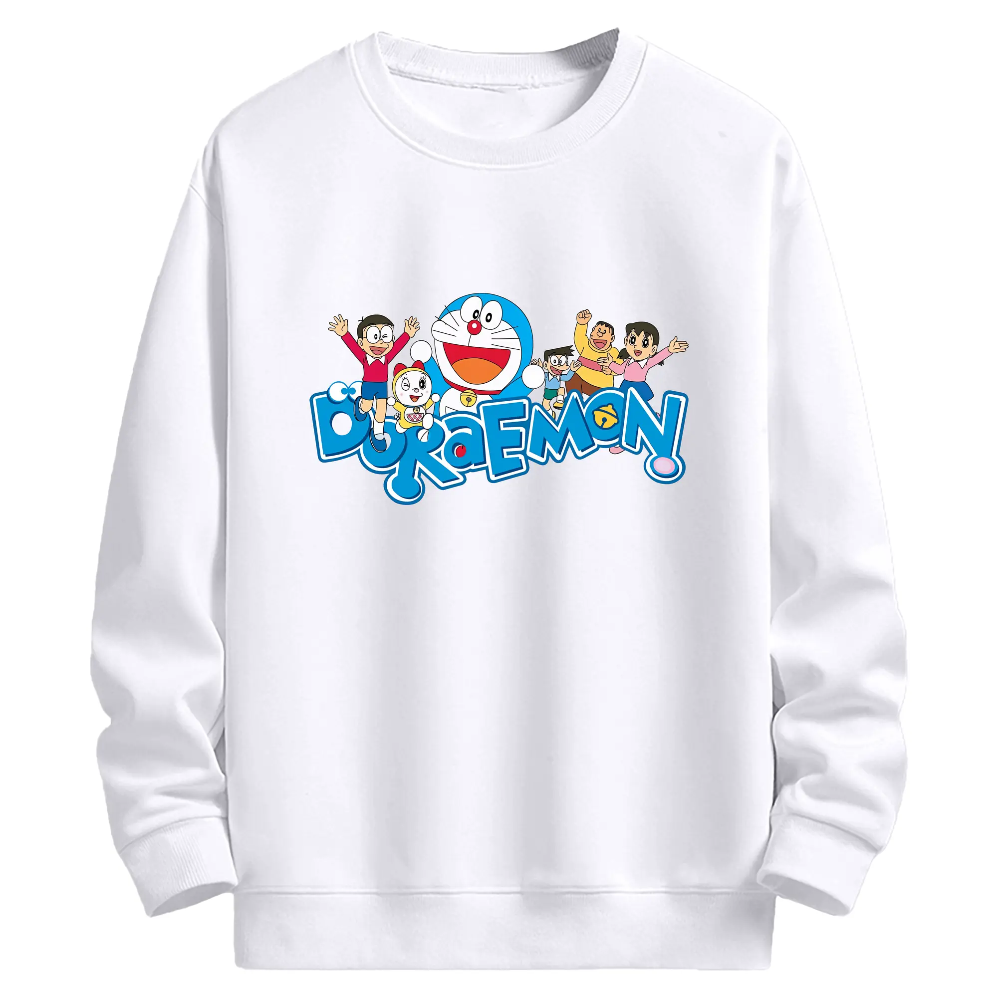 ドラえもん 主役チーム 楽しい オリジナルデザイン - 高品質 クルーネック スウェット ・ コットン59％ ポリエステル41％ ・ ユニセックス 長袖 トレーナー ・ カジュアル デイリー スポーツ 散歩用