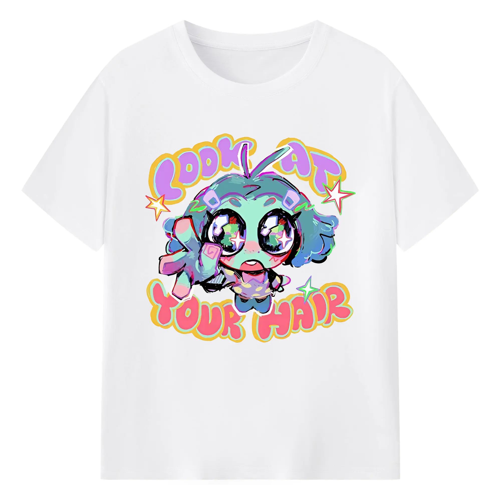 ディズニー インサイド オリジナルキャラ 可愛い オリジナルデザイン - 綿100％ 半袖Tシャツ ・ フロントプリント ・ 快適 通気性 ・ 日常使い 散歩 スポーツ用