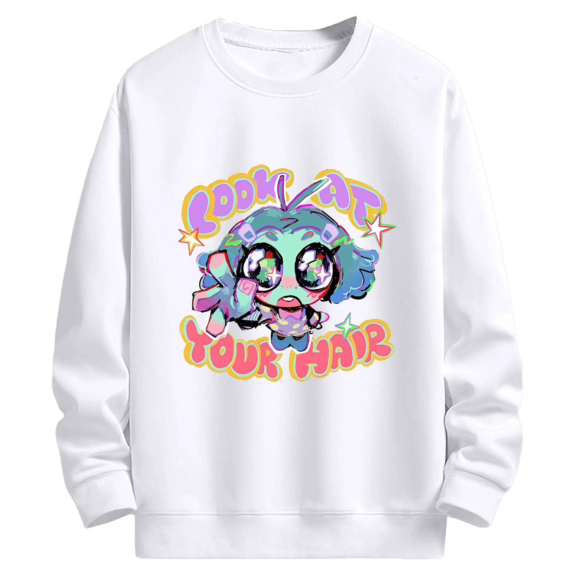 ディズニー インサイド オリジナルキャラ 可愛い オリジナルデザイン - 高品質 クルーネック スウェット ・ コットン59％ ポリエステル41％ ・ ユニセックス 長袖 トレーナー ・ カジュアル デイリー スポーツ 散歩用