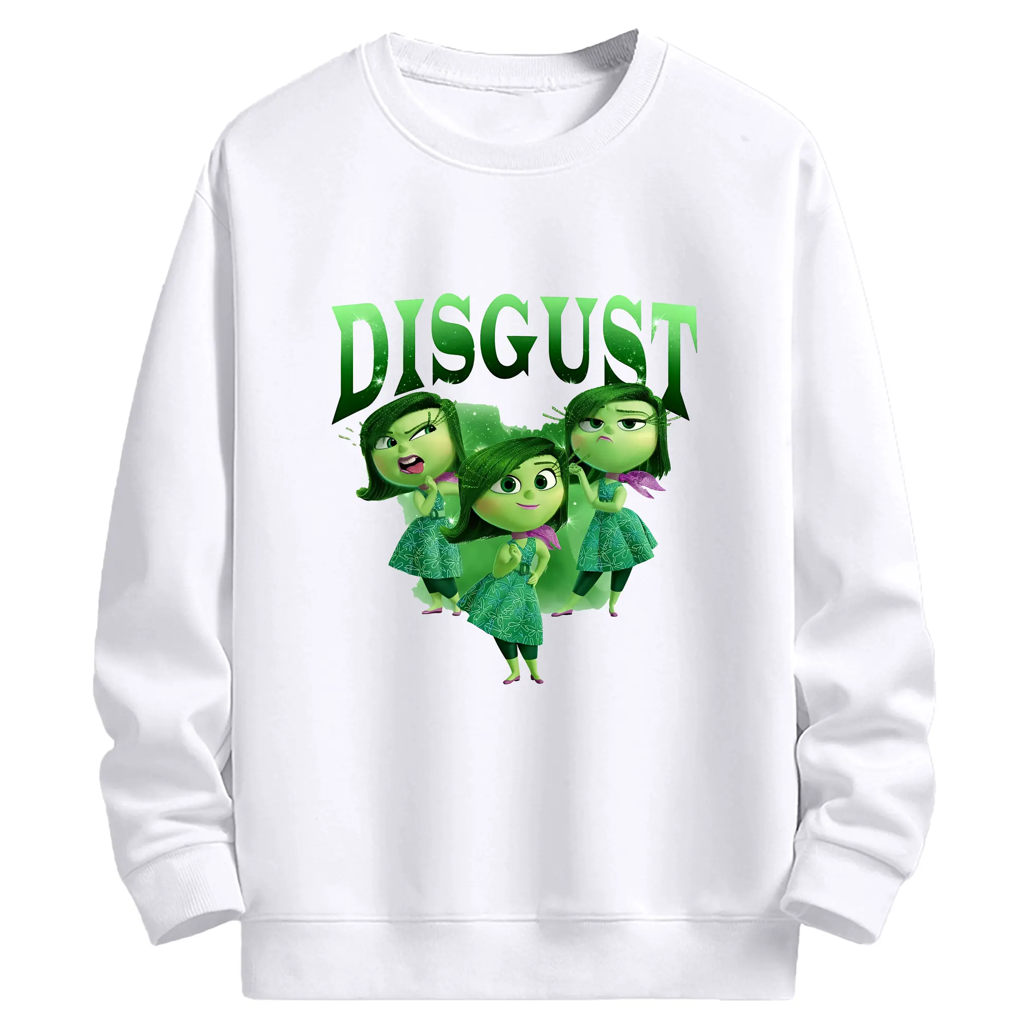 ディズニー インサイド ディスガスト 集合 オリジナルデザイン - 高品質 クルーネック スウェット ・ コットン59％ ポリエステル41％ ・ ユニセックス 長袖 トレーナー ・ カジュアル デイリー スポーツ 散歩用