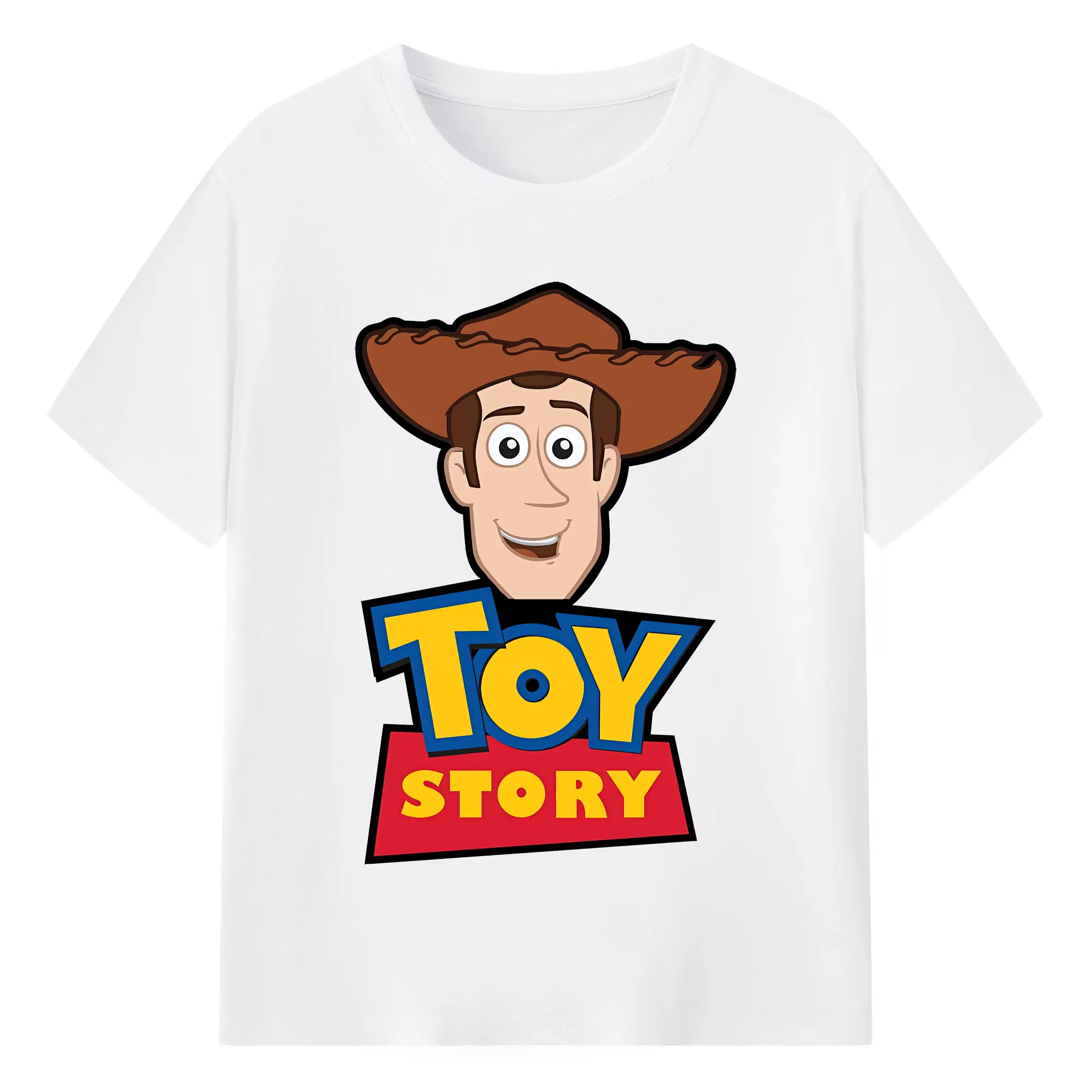 トイ・ストーリー ウッディ レトロ クラシック オリジナルデザイン - 綿100％ 半袖Tシャツ ・ フロントプリント ・ 快適 通気性 ・ 日常使い 散歩 スポーツ用