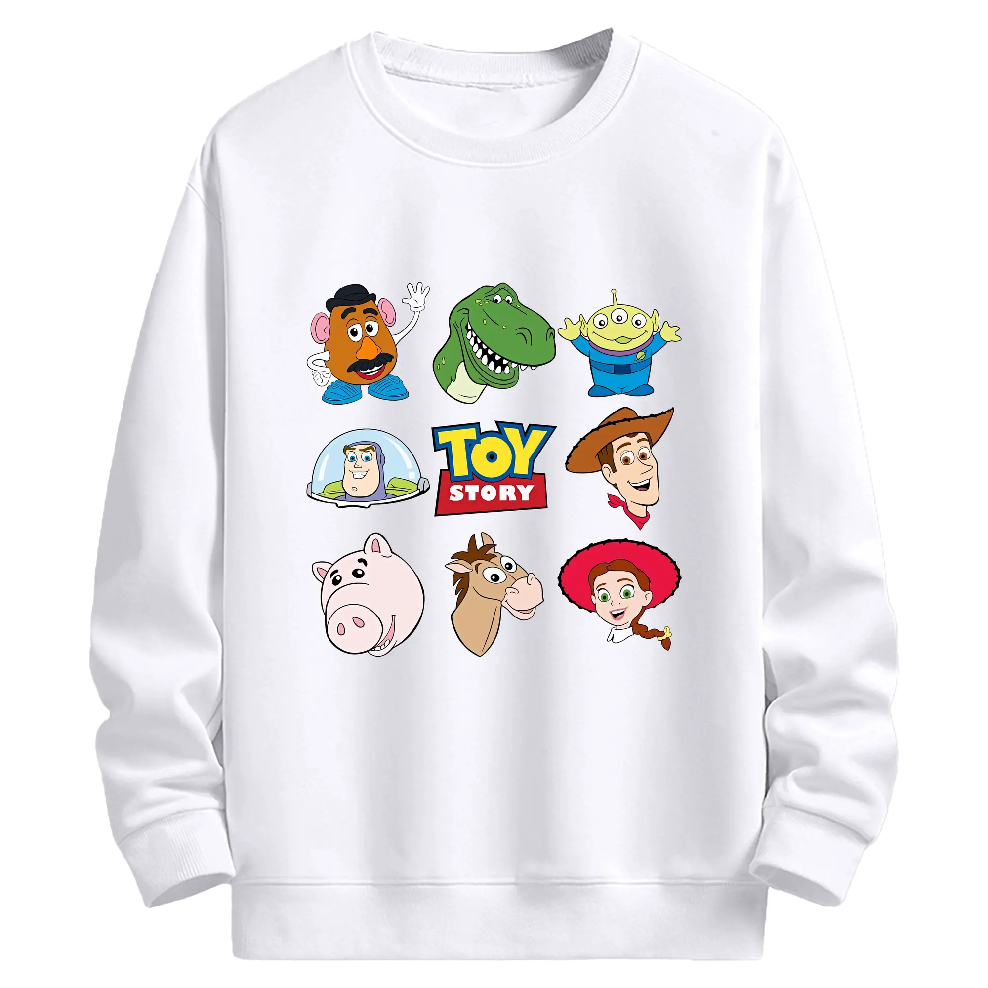 トイ・ストーリー 全キャラクター オリジナルデザイン - 高品質 クルーネック スウェット ・ コットン59％ ポリエステル41％ ・ ユニセックス 長袖 トレーナー ・ カジュアル デイリー スポーツ 散歩用