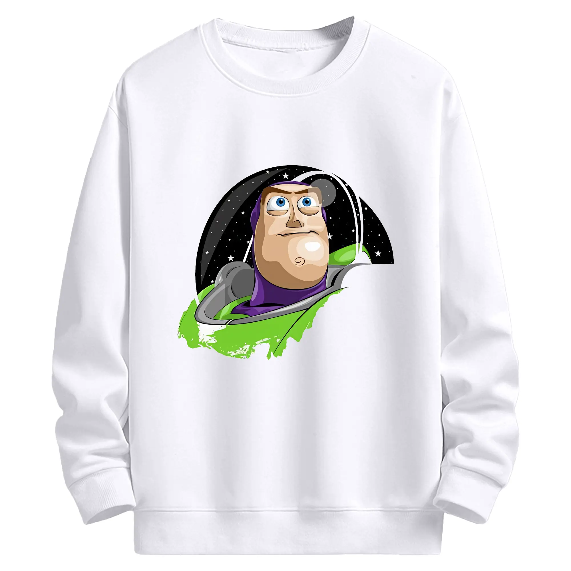 トイ・ストーリー バズ・ライトイヤー 宇宙シーン サイエンスフィクション オリジナルデザイン - 高品質 クルーネック スウェット ・ コットン59％ ポリエステル41％ ・ ユニセックス 長袖 トレーナー ・ カジュアル デイリー スポーツ 散歩用