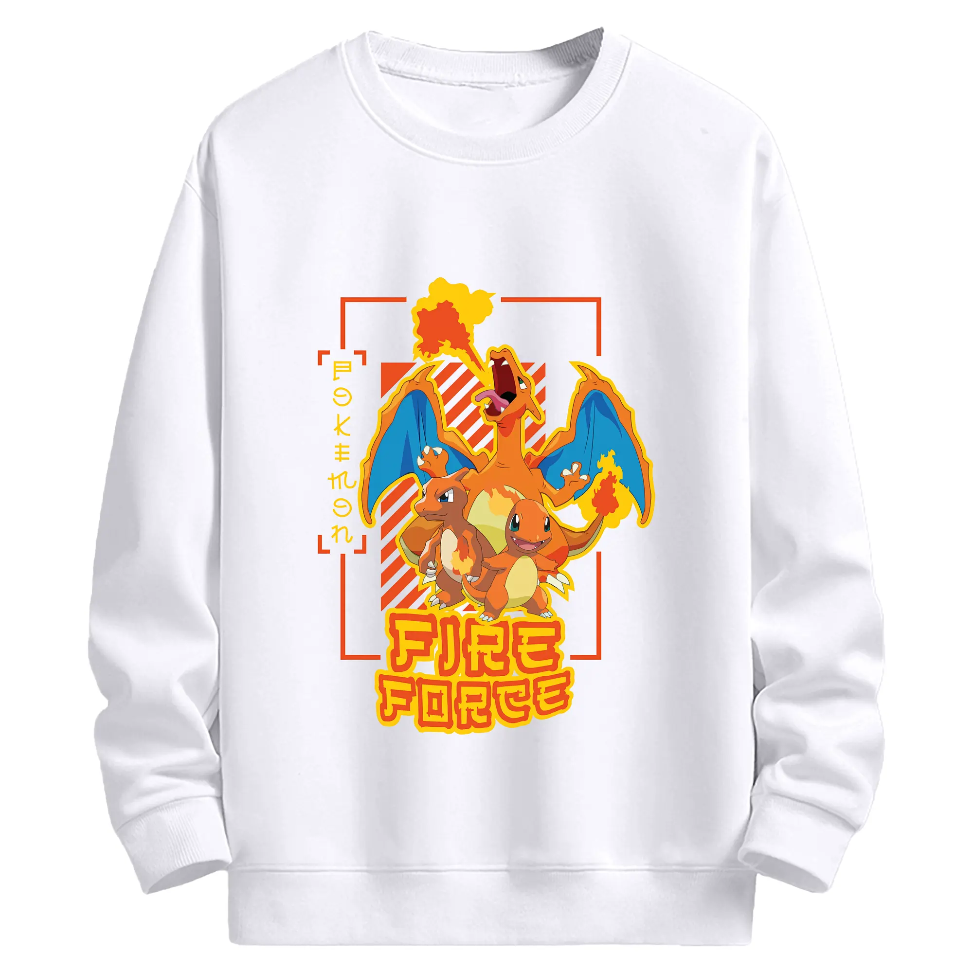 ポケモン リザードン かっこいい オリジナルデザイン - 高品質 クルーネック スウェット ・ コットン59％ ポリエステル41％ ・ ユニセックス 長袖 トレーナー ・ カジュアル デイリー スポーツ 散歩用