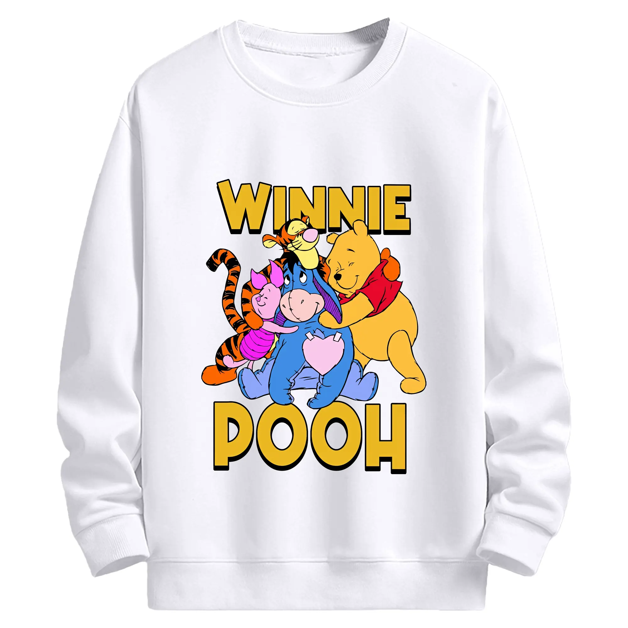 ディズニー くまのプーさん イーヨー ティガー ピグレット キャラクター集合 オリジナルデザイン - 高品質 クルーネック スウェット ・ コットン59％ ポリエステル41％ ・ ユニセックス 長袖 トレーナー ・ カジュアル デイリー スポーツ 散歩用