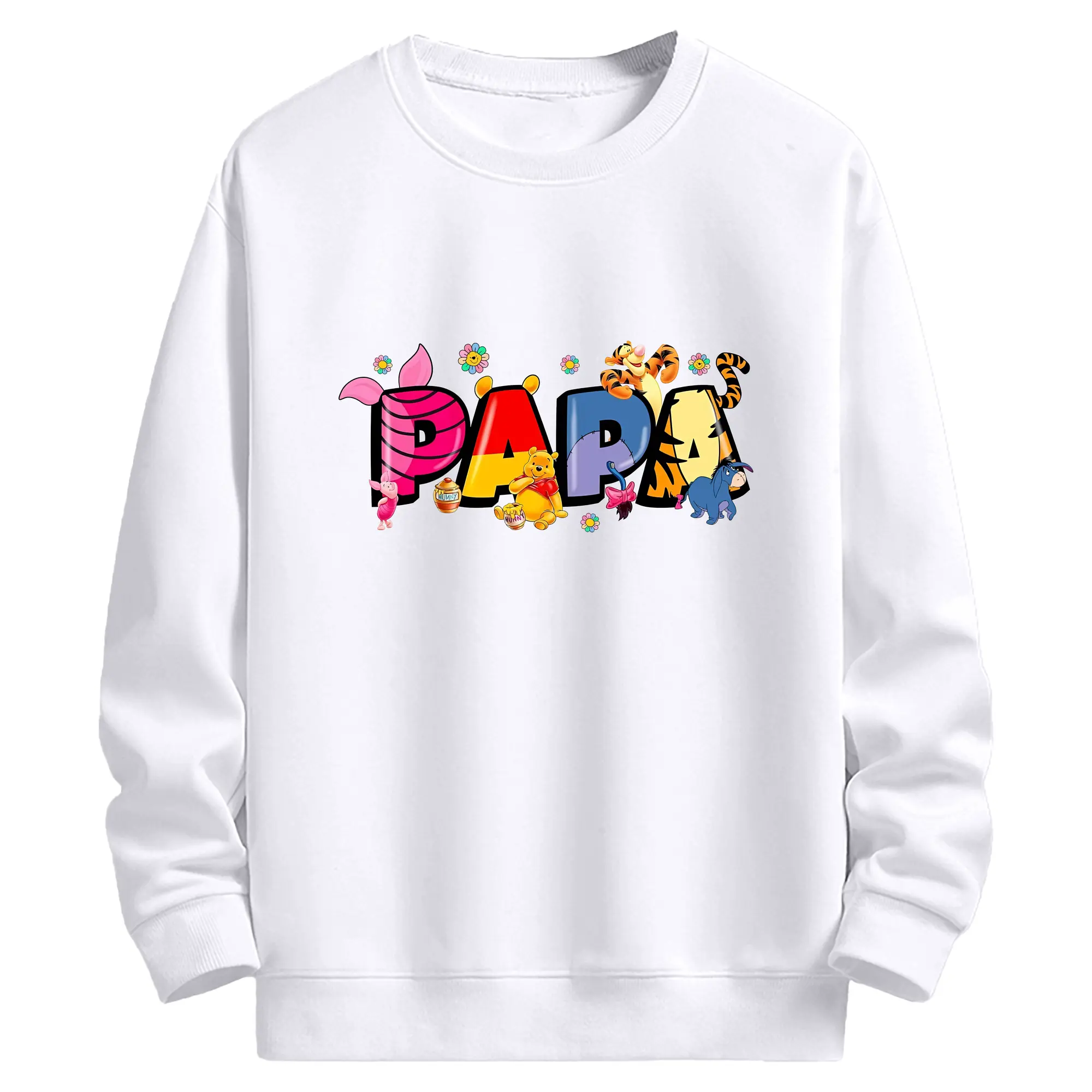 ディズニー くまのプーさん フラワー ハチミツ 個性 オリジナルデザイン - 高品質 クルーネック スウェット ・ コットン59％ ポリエステル41％ ・ ユニセックス 長袖 トレーナー ・ カジュアル デイリー スポーツ 散歩用