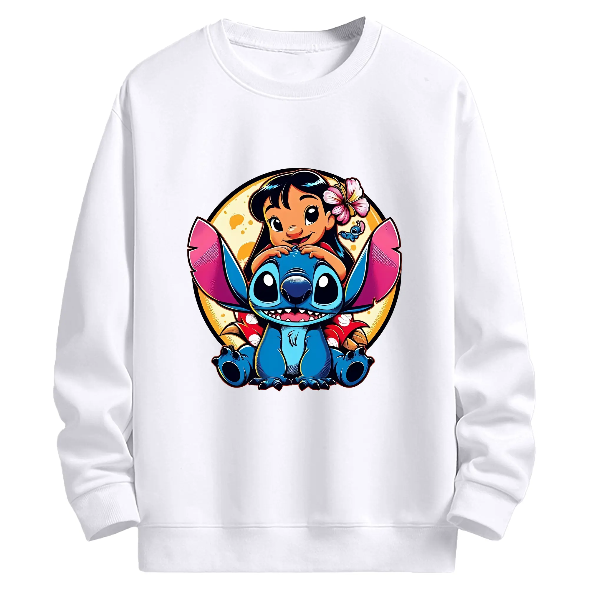 ディズニー スティッチ リロ 仲良し オリジナルデザイン - 高品質 クルーネック スウェット ・ コットン59％ ポリエステル41％ ・ ユニセックス 長袖 トレーナー ・ カジュアル デイリー スポーツ 散歩用