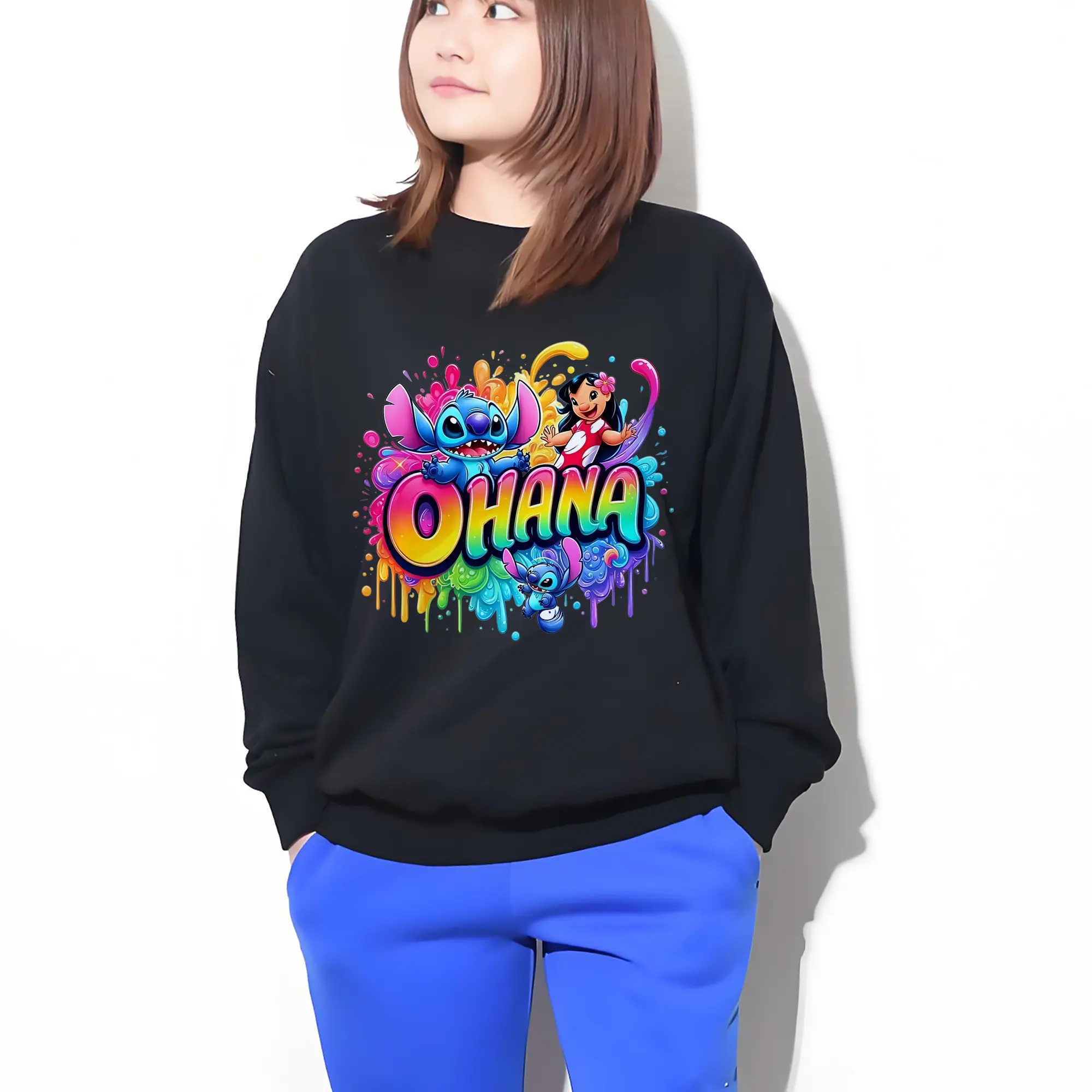 ディズニー スティッチ＆リロ カラフルなインク風 オリジナルデザイン